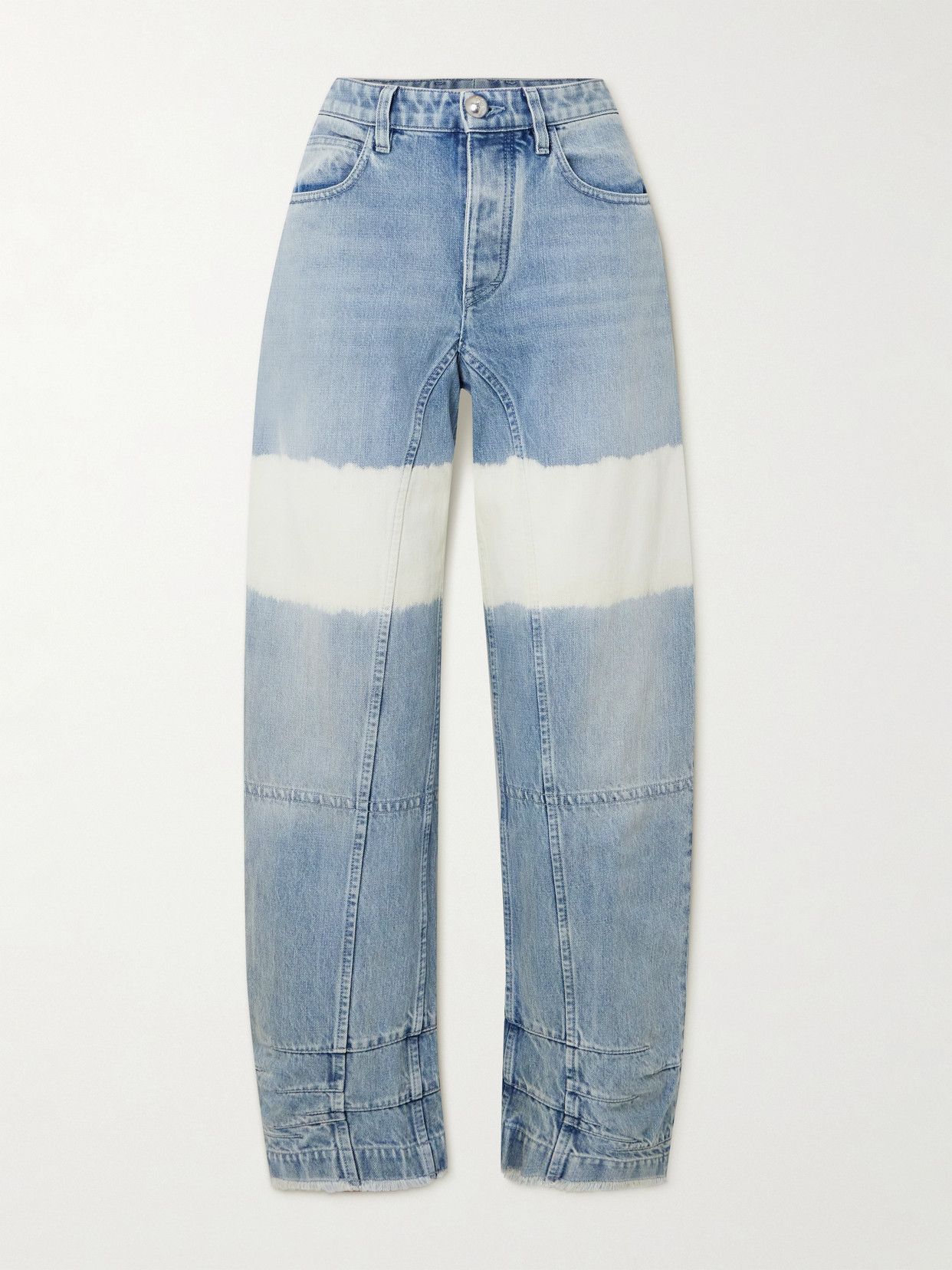 Jil Sander Cropped Bleached Paneled High-rise Tapered Jeans In Blue