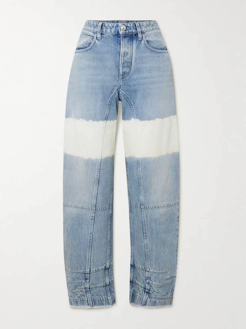 Jil Sander Cropped Bleached Paneled High-rise Tapered Jeans