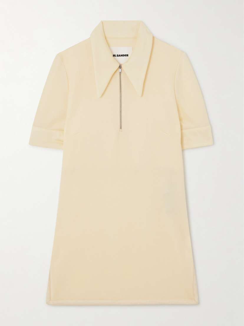 Jil Sander Satin-trimmed Jersey Polo Shirt