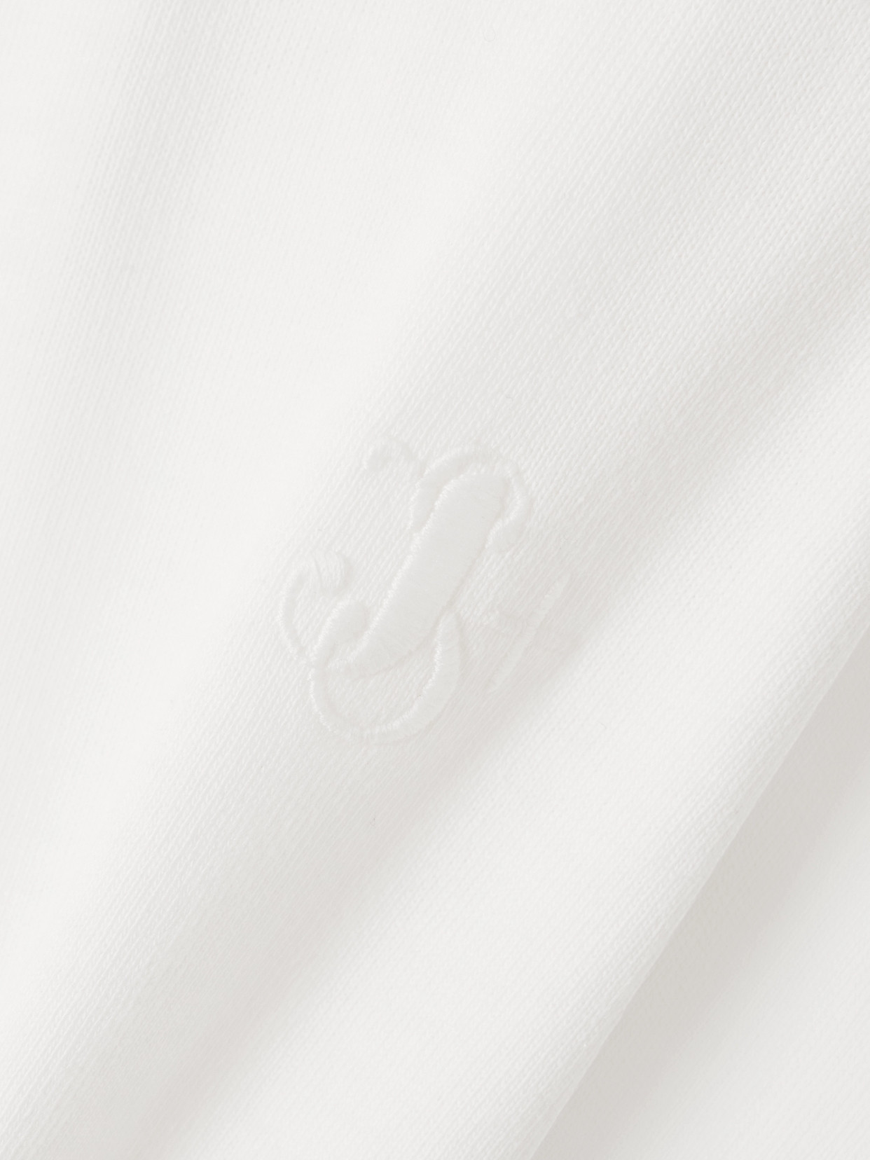 Jil Sander Belted Embroidered Cotton Straight-leg Pants In White