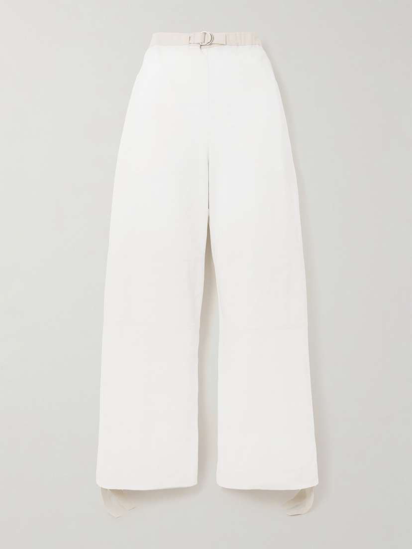 Jil Sander Belted Embroidered Cotton Straight-leg Pants