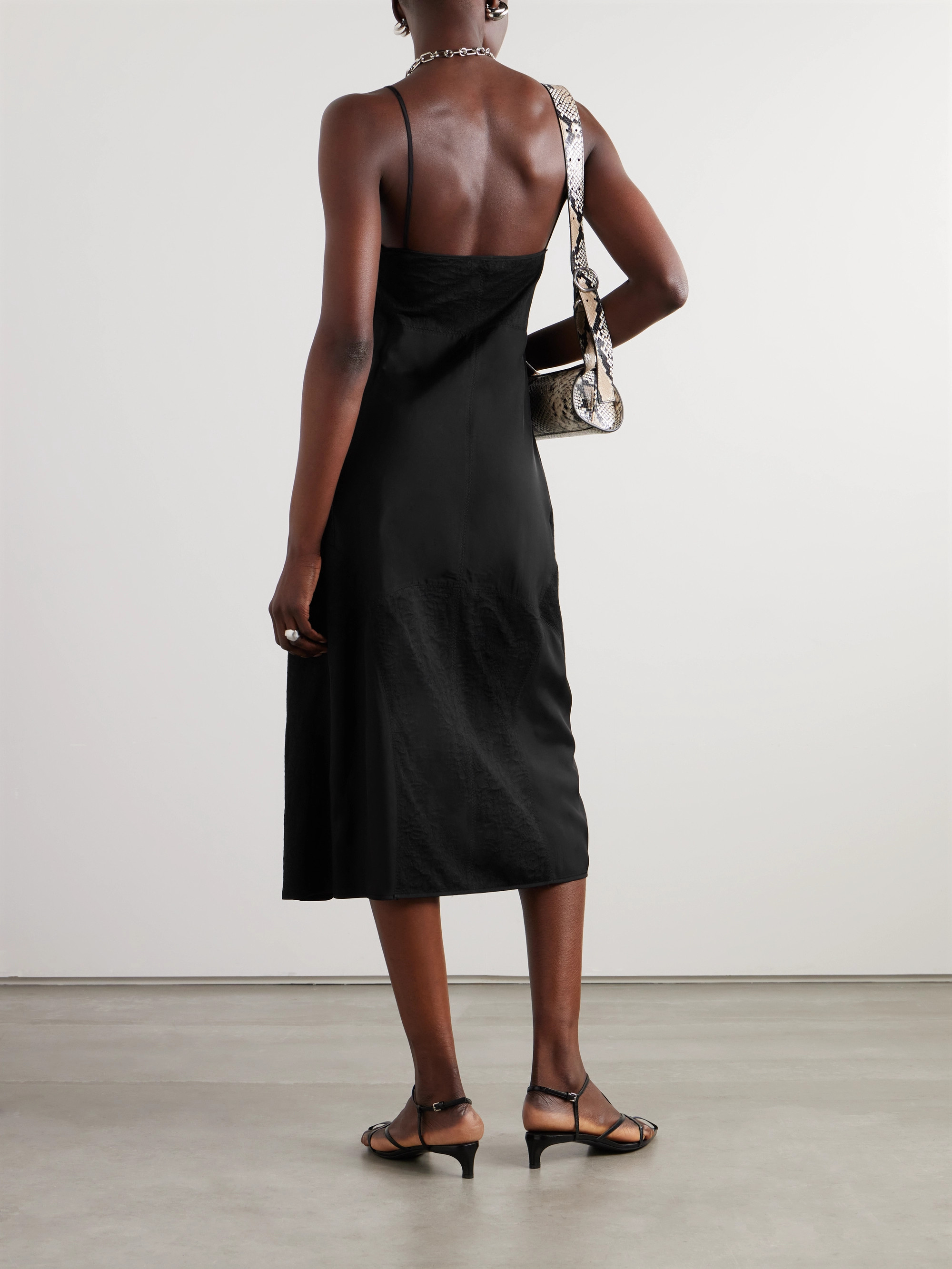 Jil Sander Satin and lace midi dress thumbnail