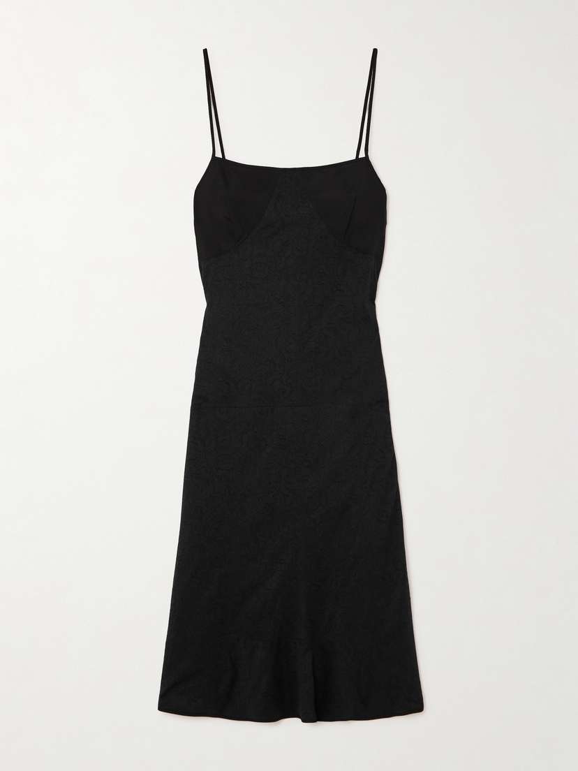 Jil Sander Satin And Lace Midi Dress