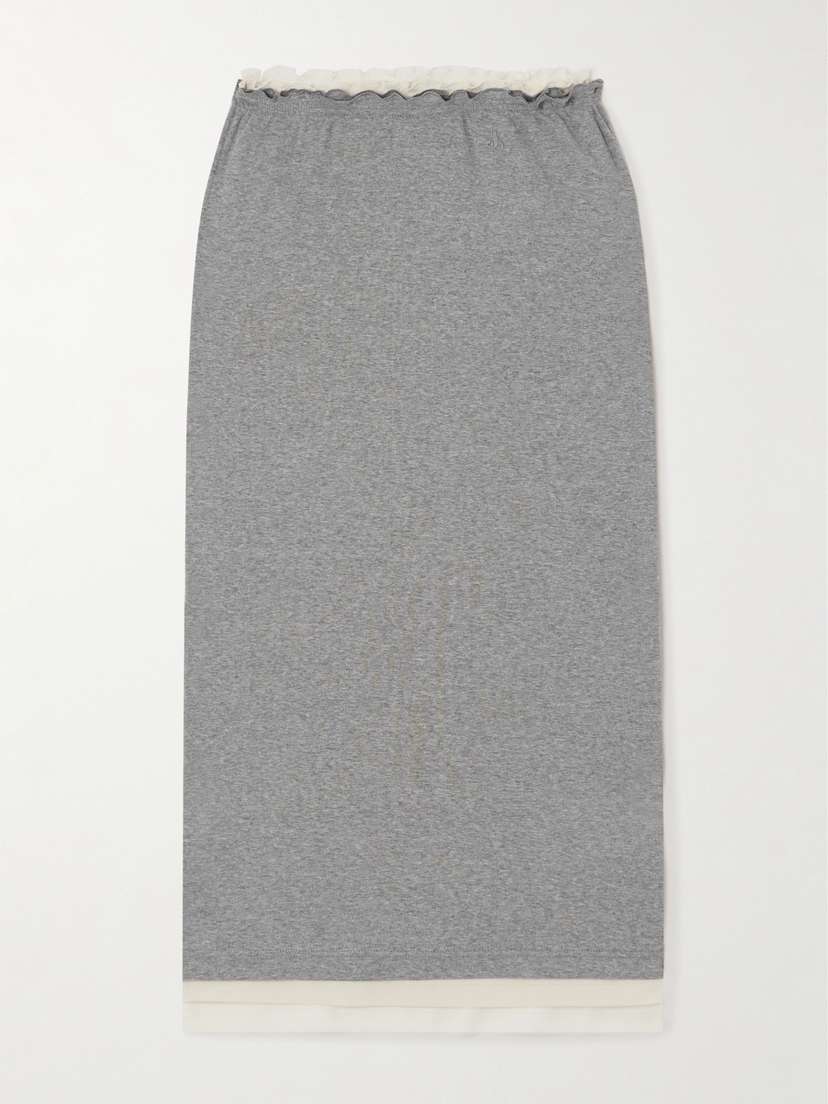 Jil Sander Set Of Three Ruffled Cotton-jersey Midi Skirts - x large