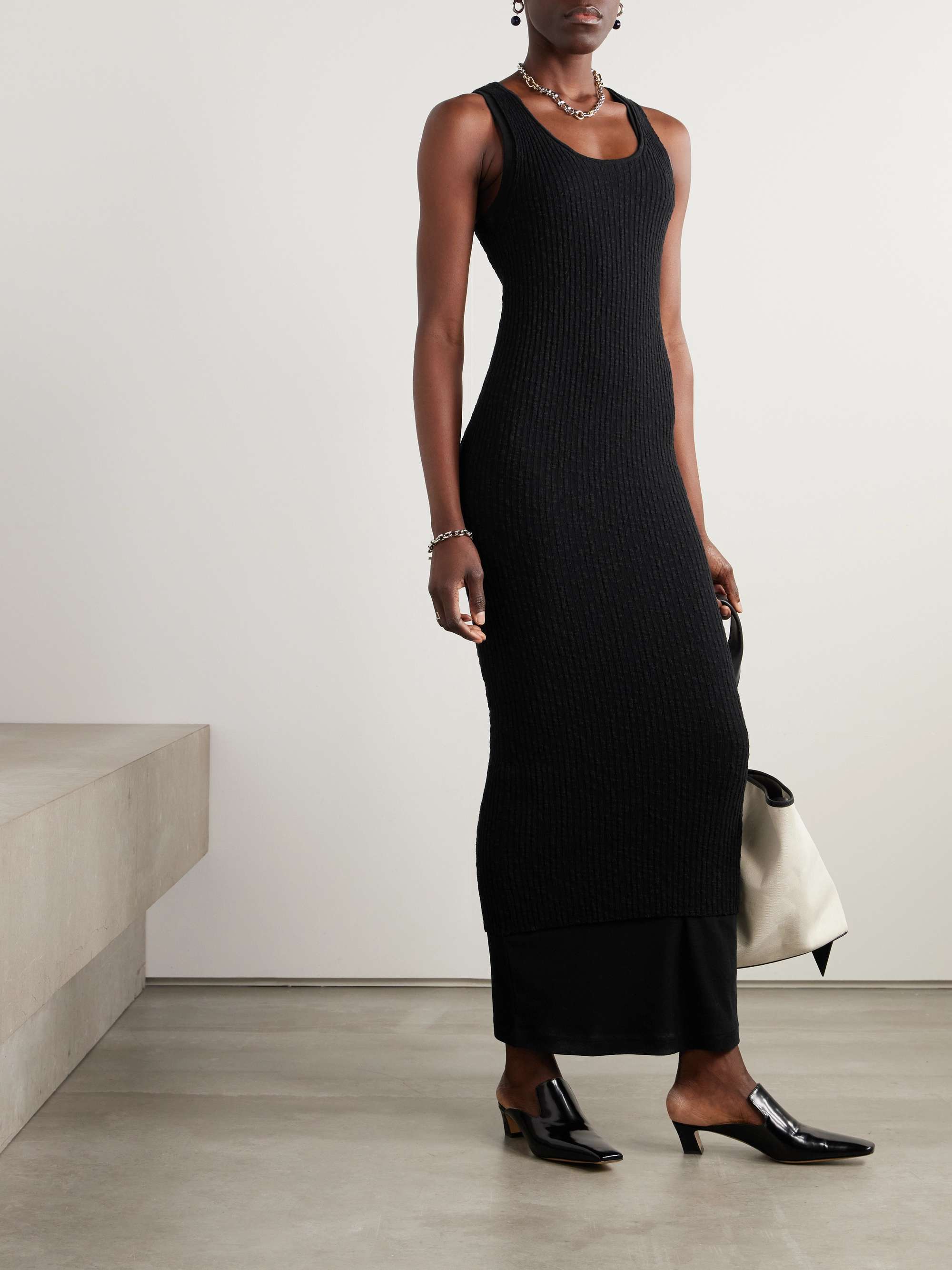JIL SANDER Ribbed cotton maxi dress NET A PORTER