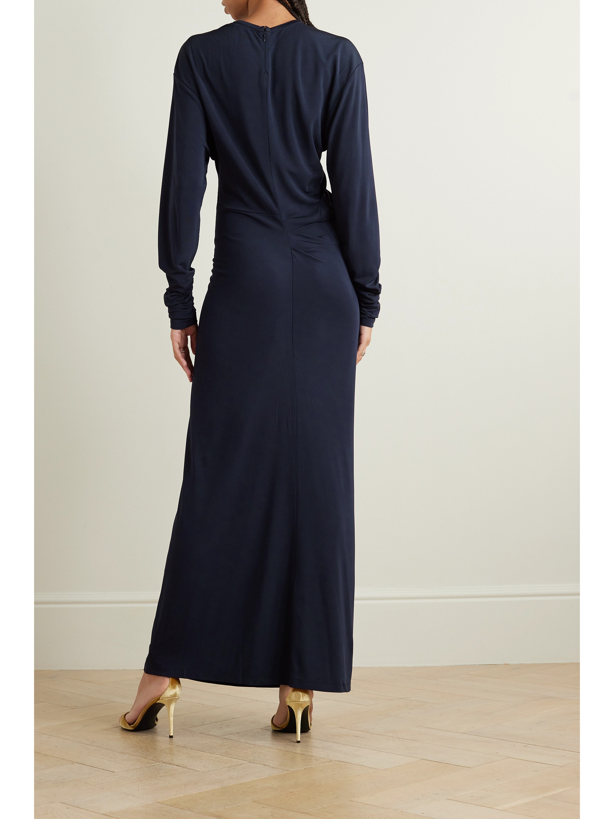 Christopher Esber Draped glossed-jersey maxi dress