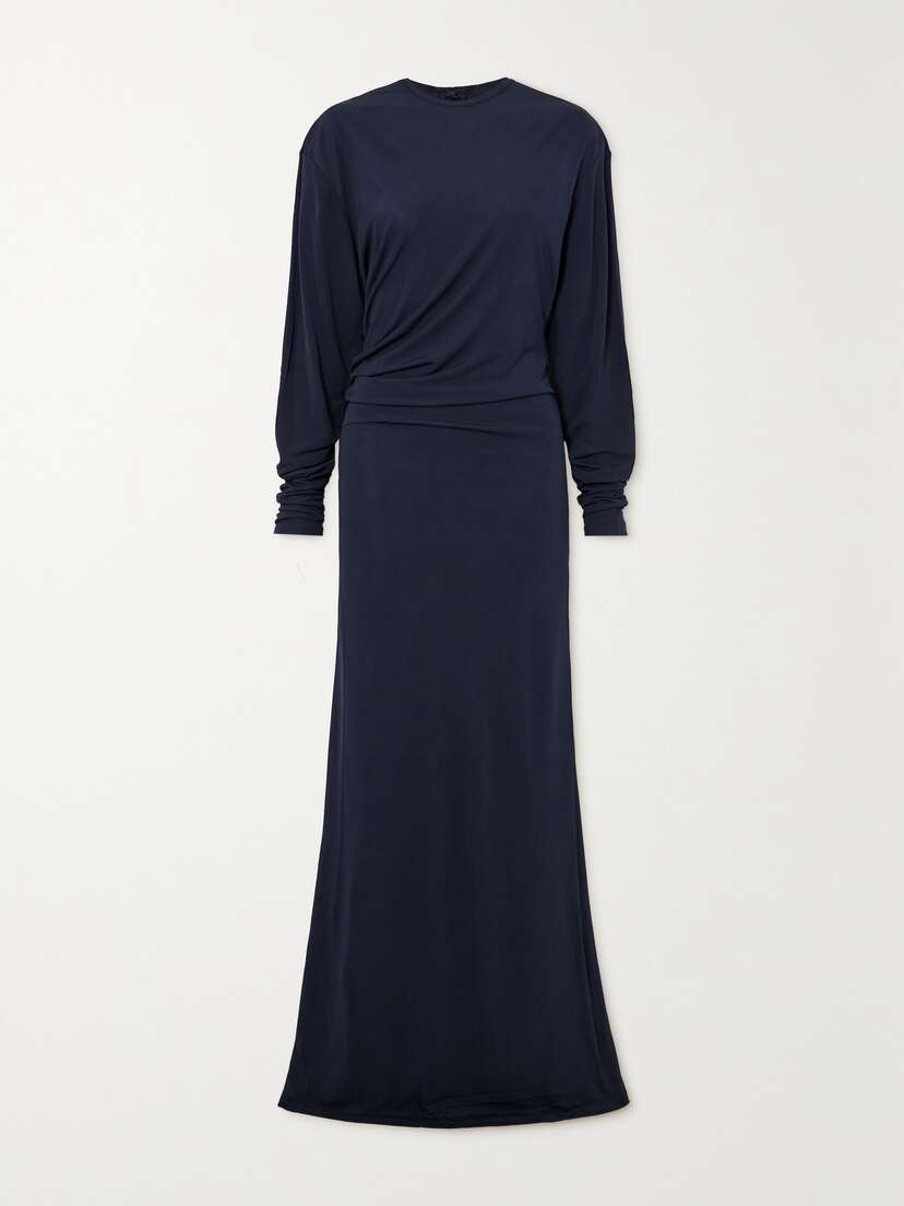 Christopher Esber Draped Glossed-jersey Maxi Dress