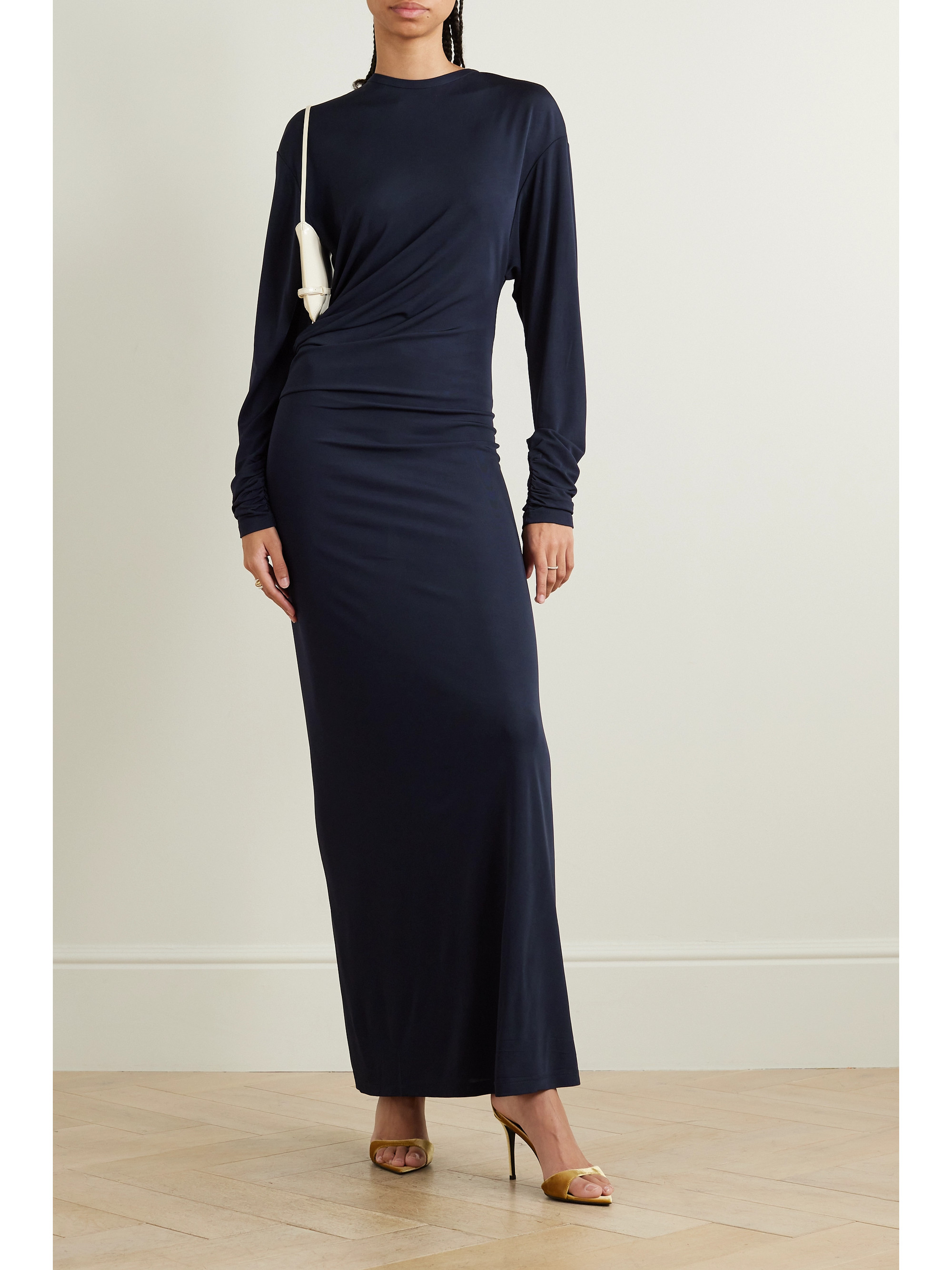 Christopher Esber Draped glossed-jersey maxi dress