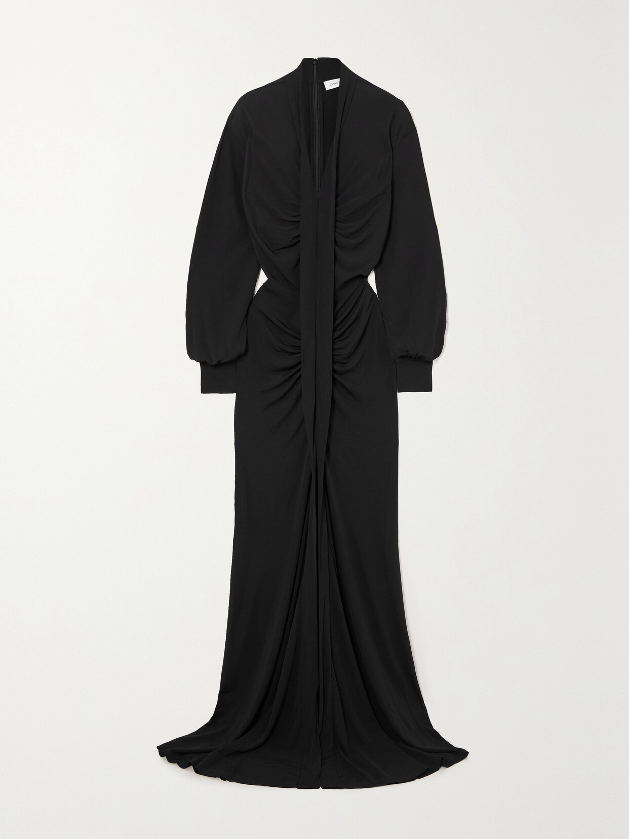 Christopher Esber Gathered Draped Jersey Maxi Dress In Black