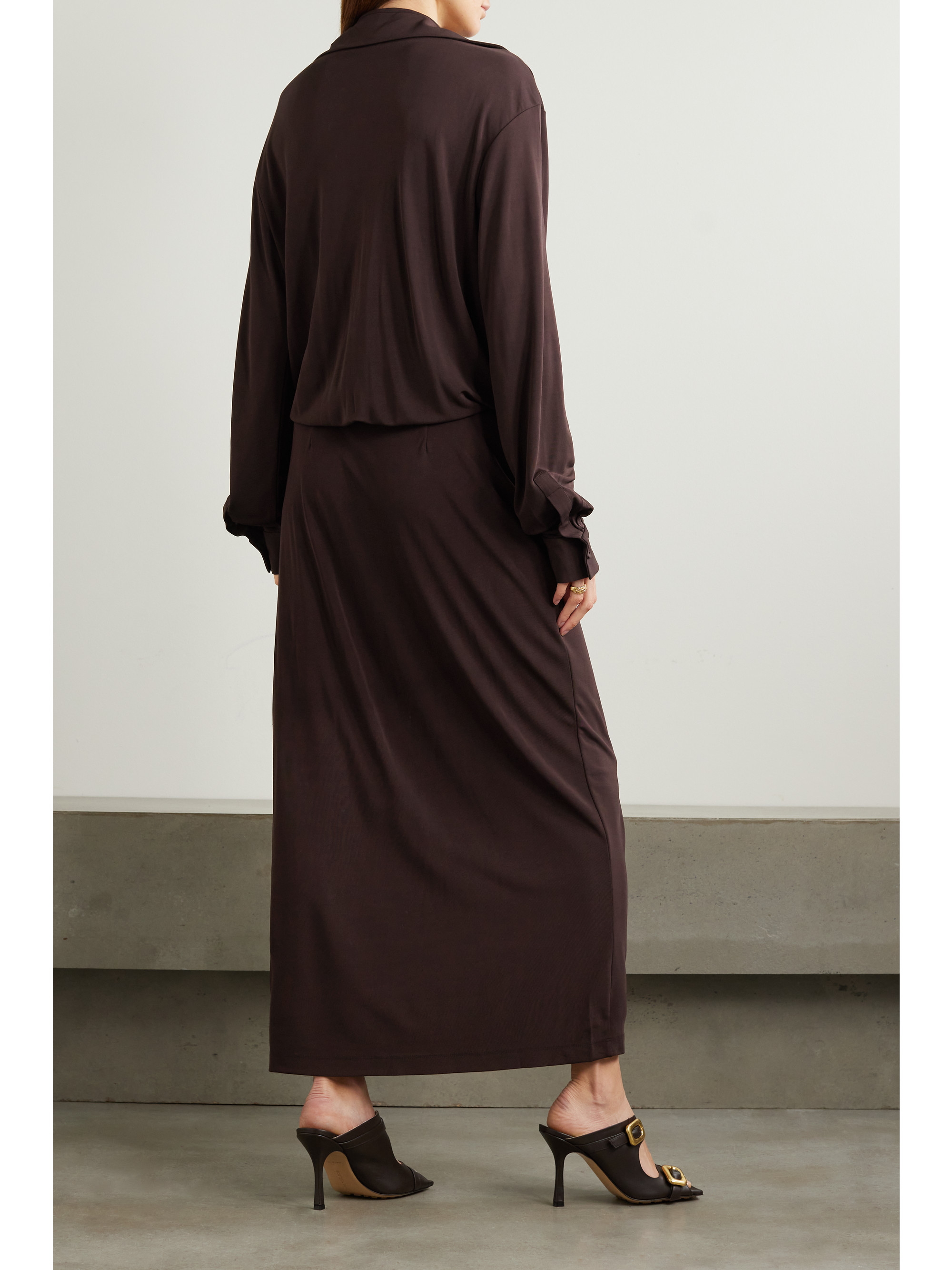 Christopher Esber Belted wrap-effect jersey maxi shirt dress thumbnail