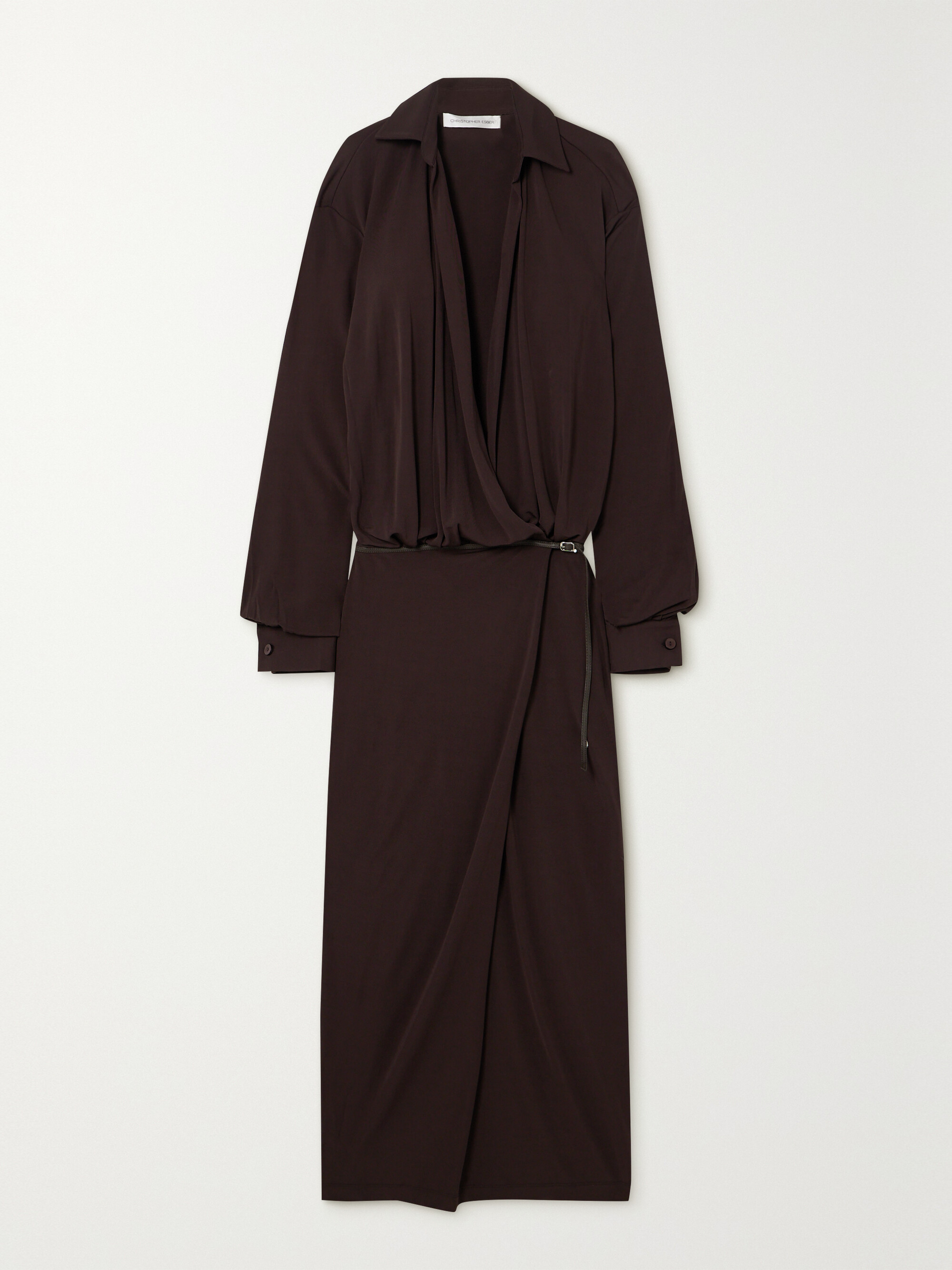 Christopher Esber Belted wrap-effect jersey maxi shirt dress thumbnail