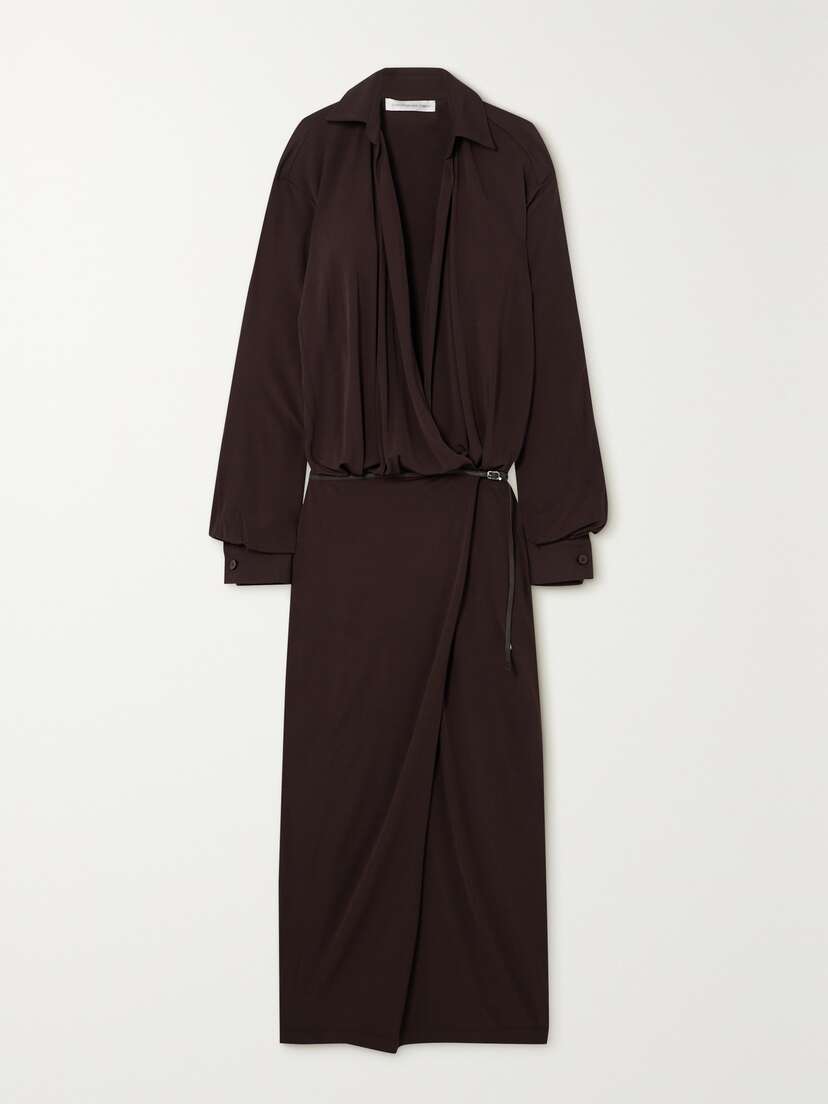 Christopher Esber Belted Wrap-effect Jersey Maxi Shirt Dress