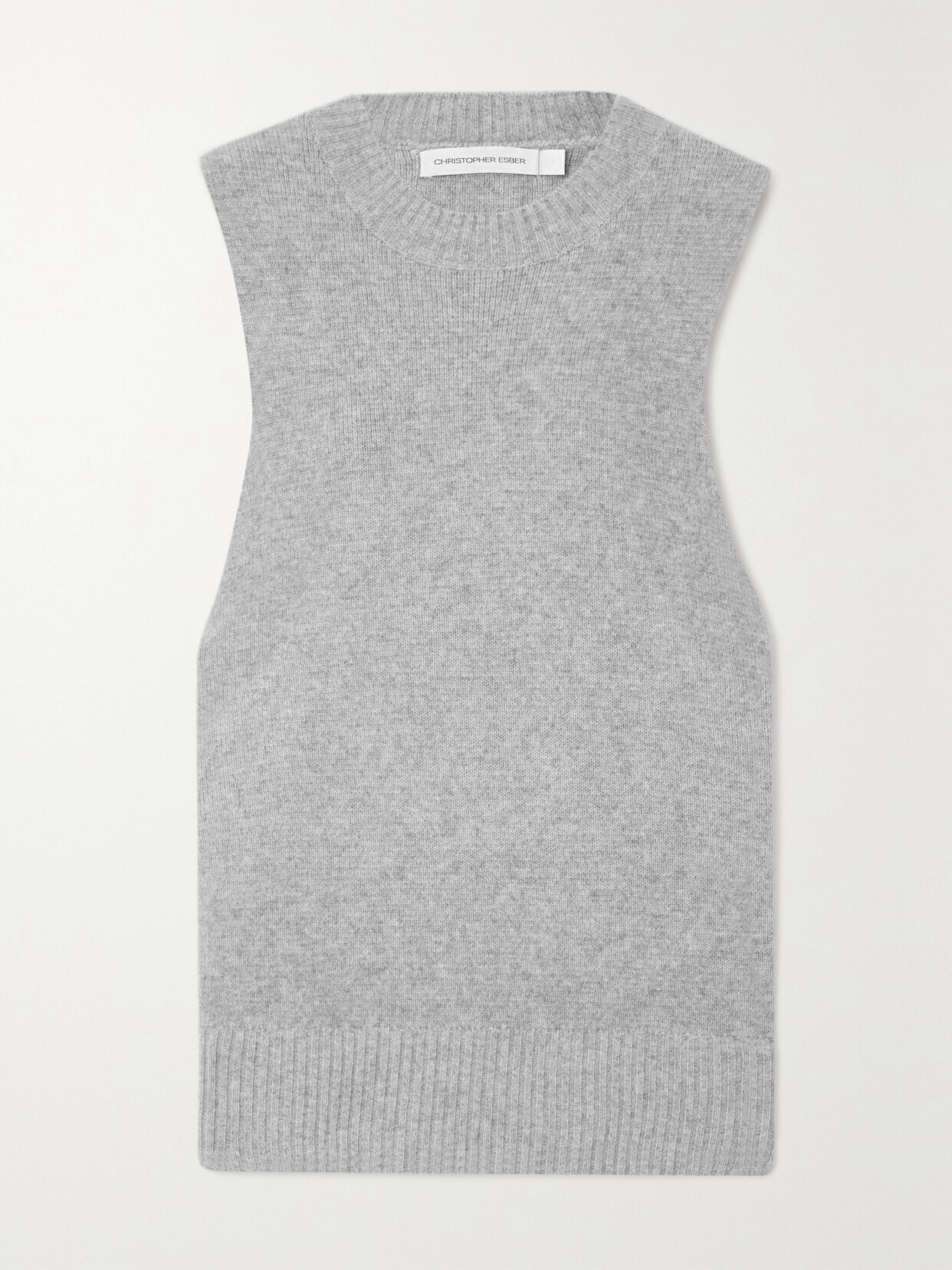 Christopher Esber Divider Cut-out Cashmere Vest In Gray
