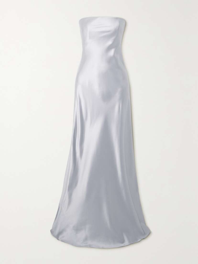 Christopher Esber Strapless Satin Maxi Dress - UK 14