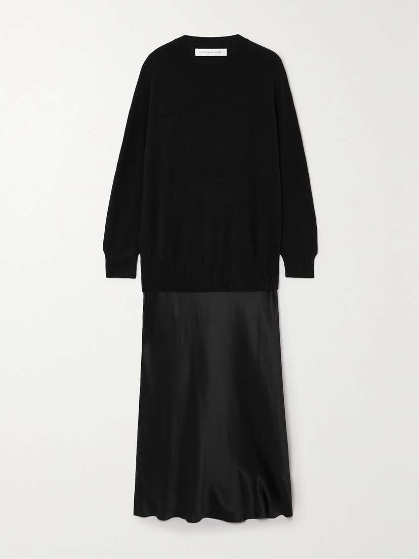 Christopher Esber Monument Cashmere And Silk-satin Maxi Dress