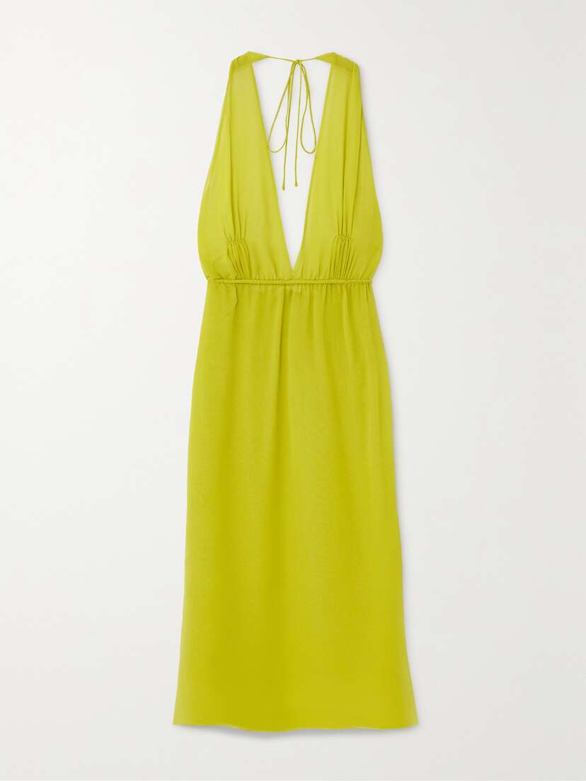 Christopher Esber Spring Silk-georgette Halterneck Midi Dress