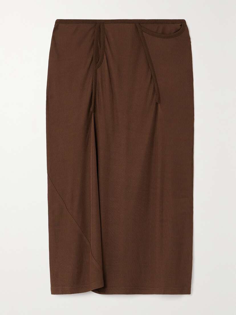 Christopher Esber Fusion Ribbed Stretch-jersey Midi Skirt