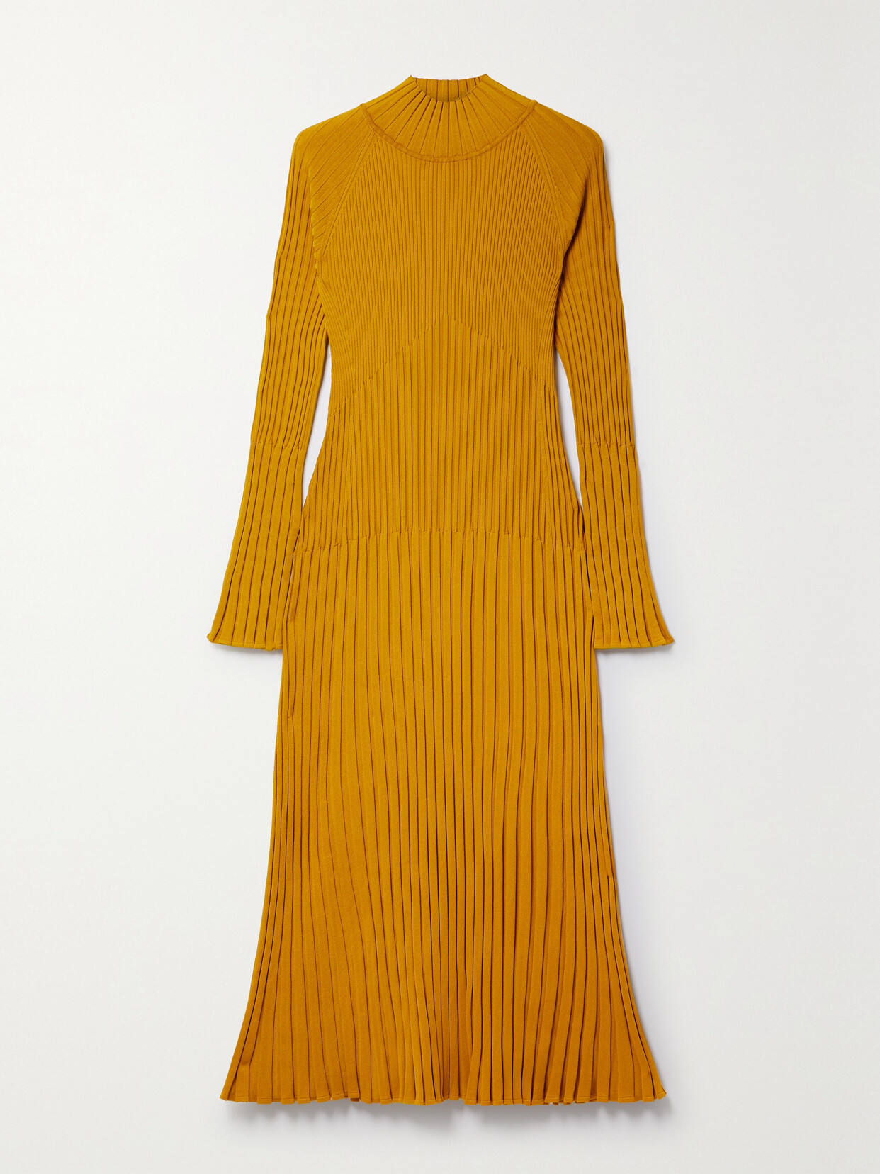 Proenza Schouler - Ribbed-knit Midi Dress - Gold