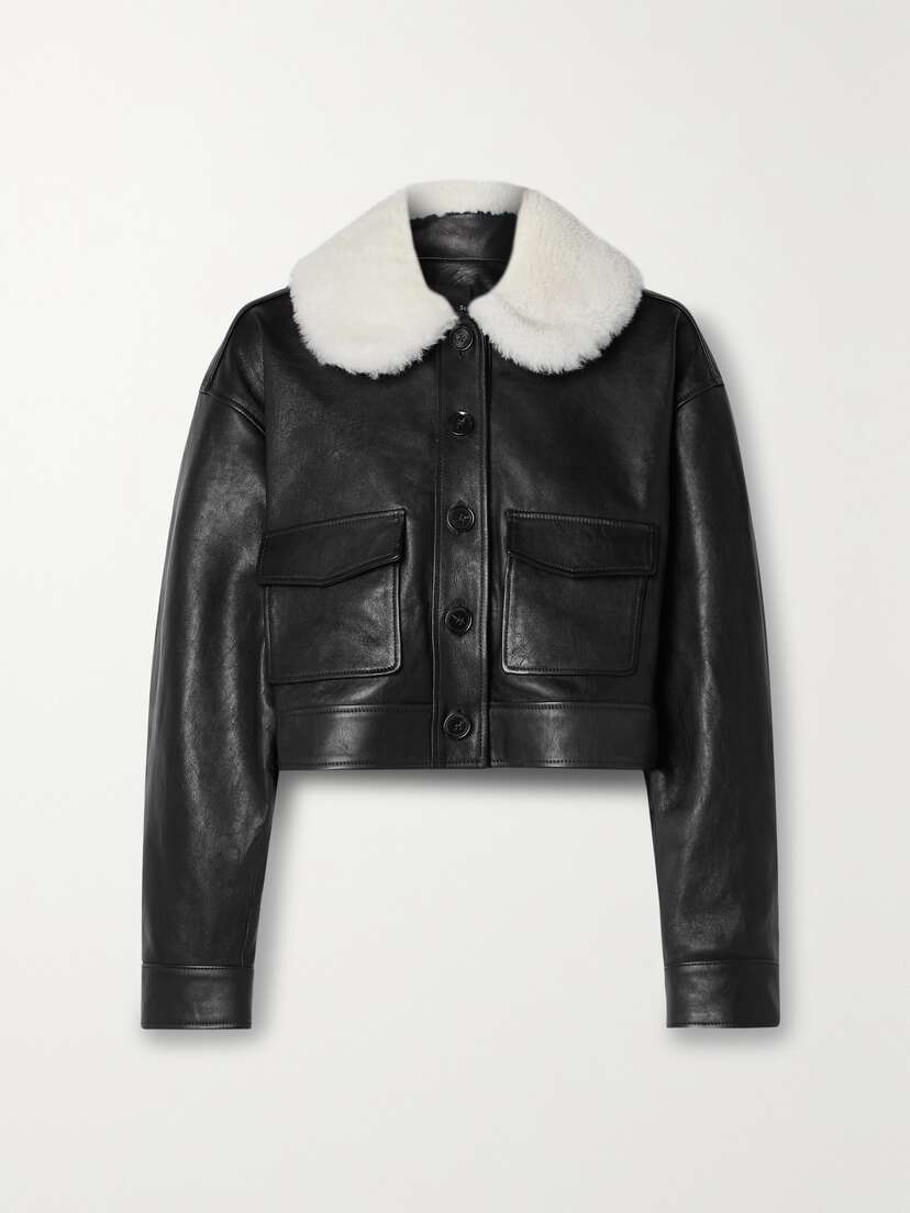 Proenza Schouler Judd Cropped Shearling-trimmed Leather Jacket