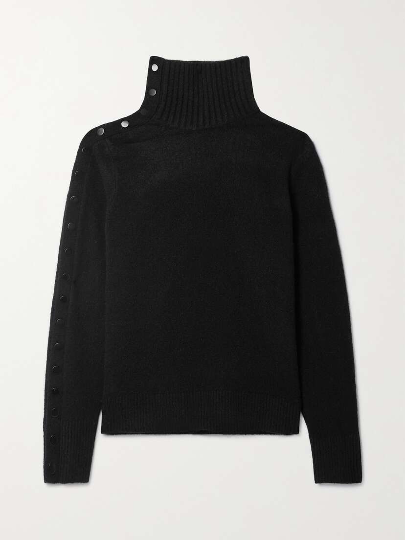 Proenza Schouler Button-detailed Cashmere-blend Turtleneck Sweater