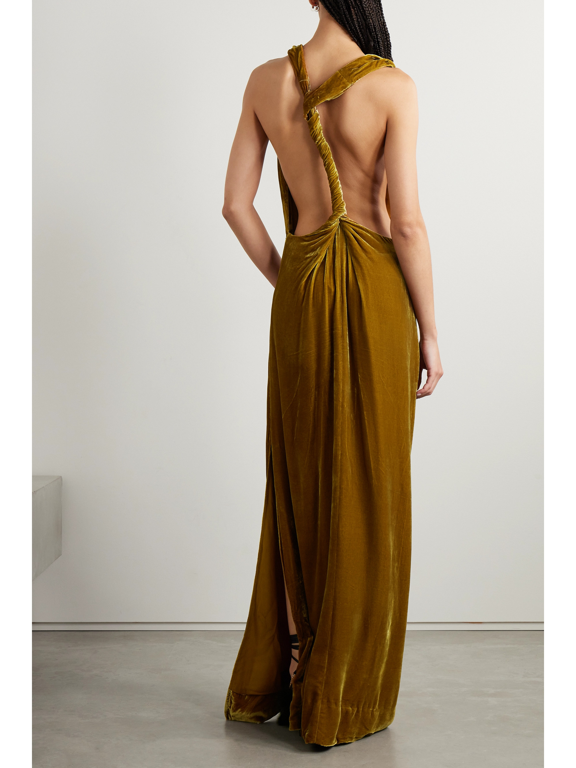 Proenza Schouler Twisted open-back velvet gown thumbnail