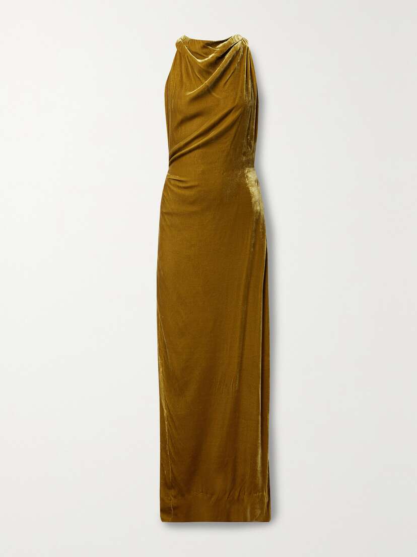 Proenza Schouler Twisted Open-back Velvet Gown