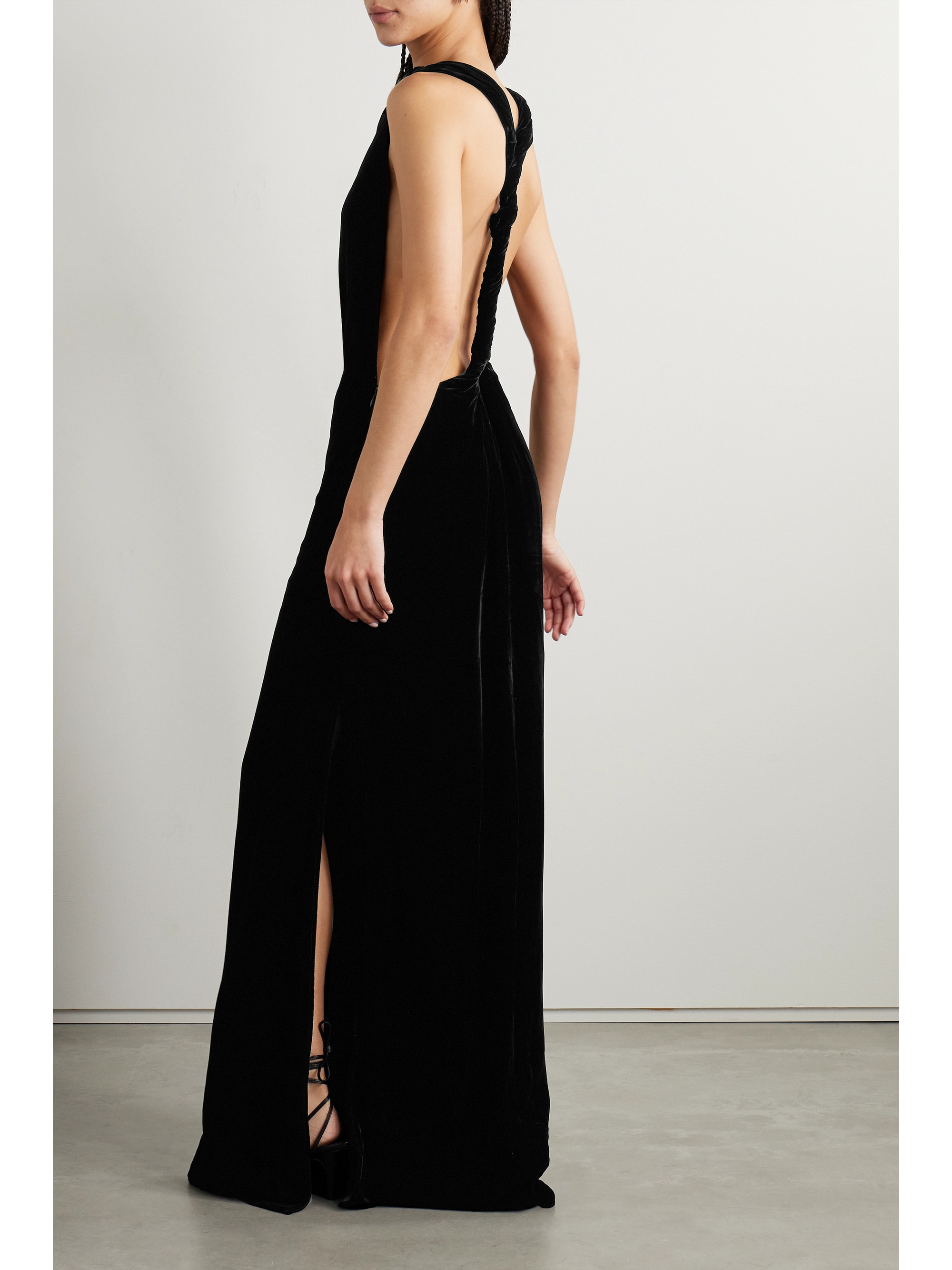 Proenza Schouler - Twisted open-back velvet gown | Plush