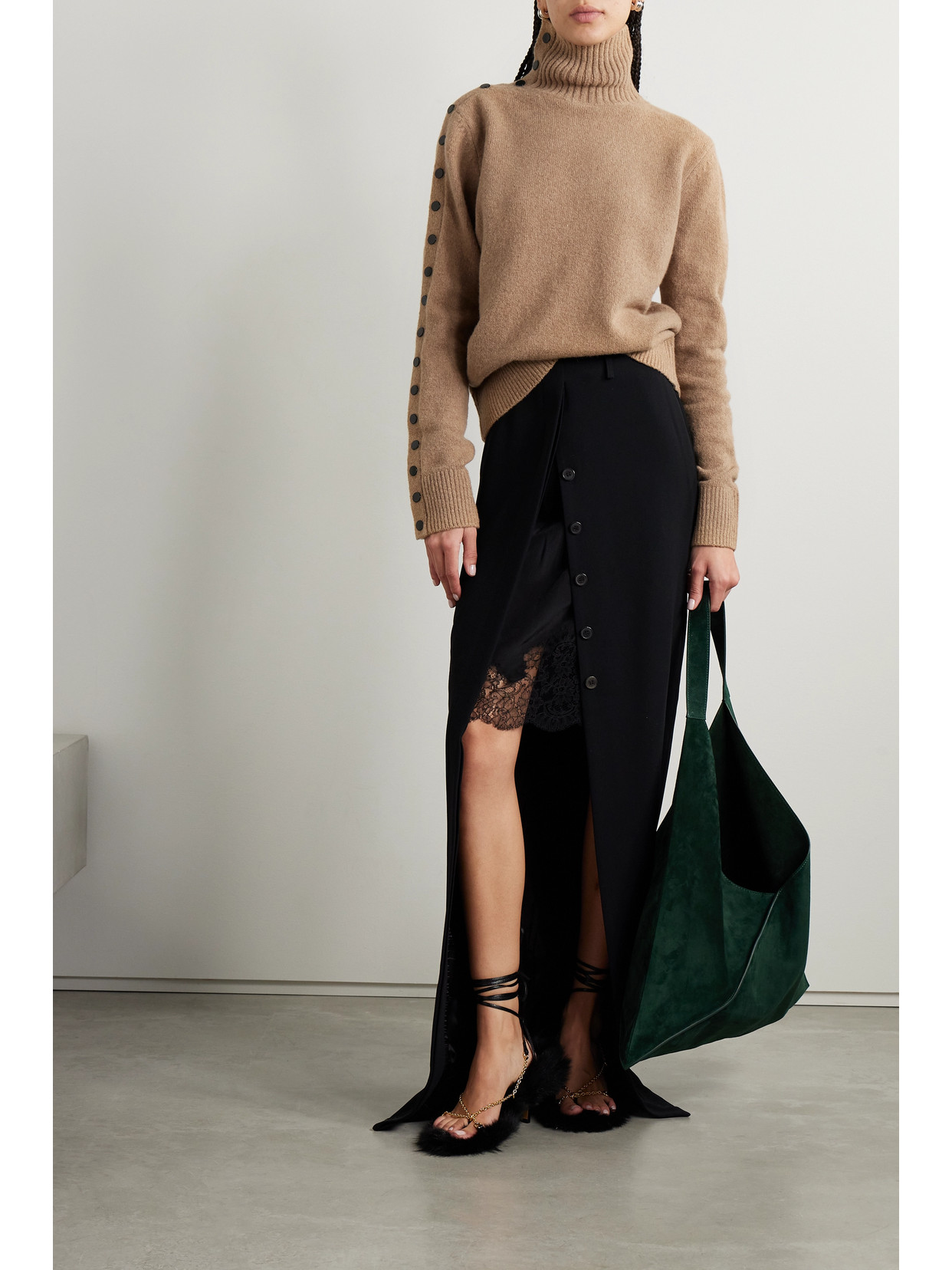 Shop Proenza Schouler Cashmere-blend Turtleneck Sweater In Brown