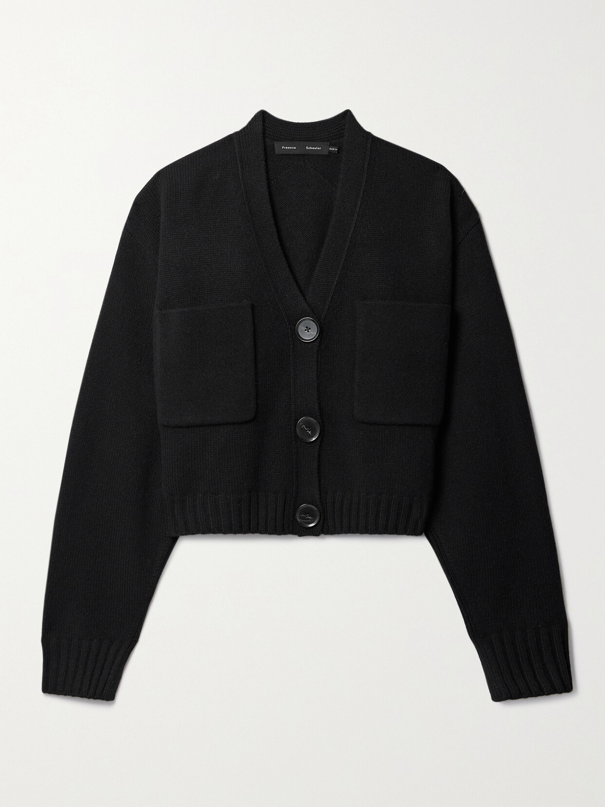 Proenza Schouler Sofia Cashmere And Wool-blend Cardigan In Black