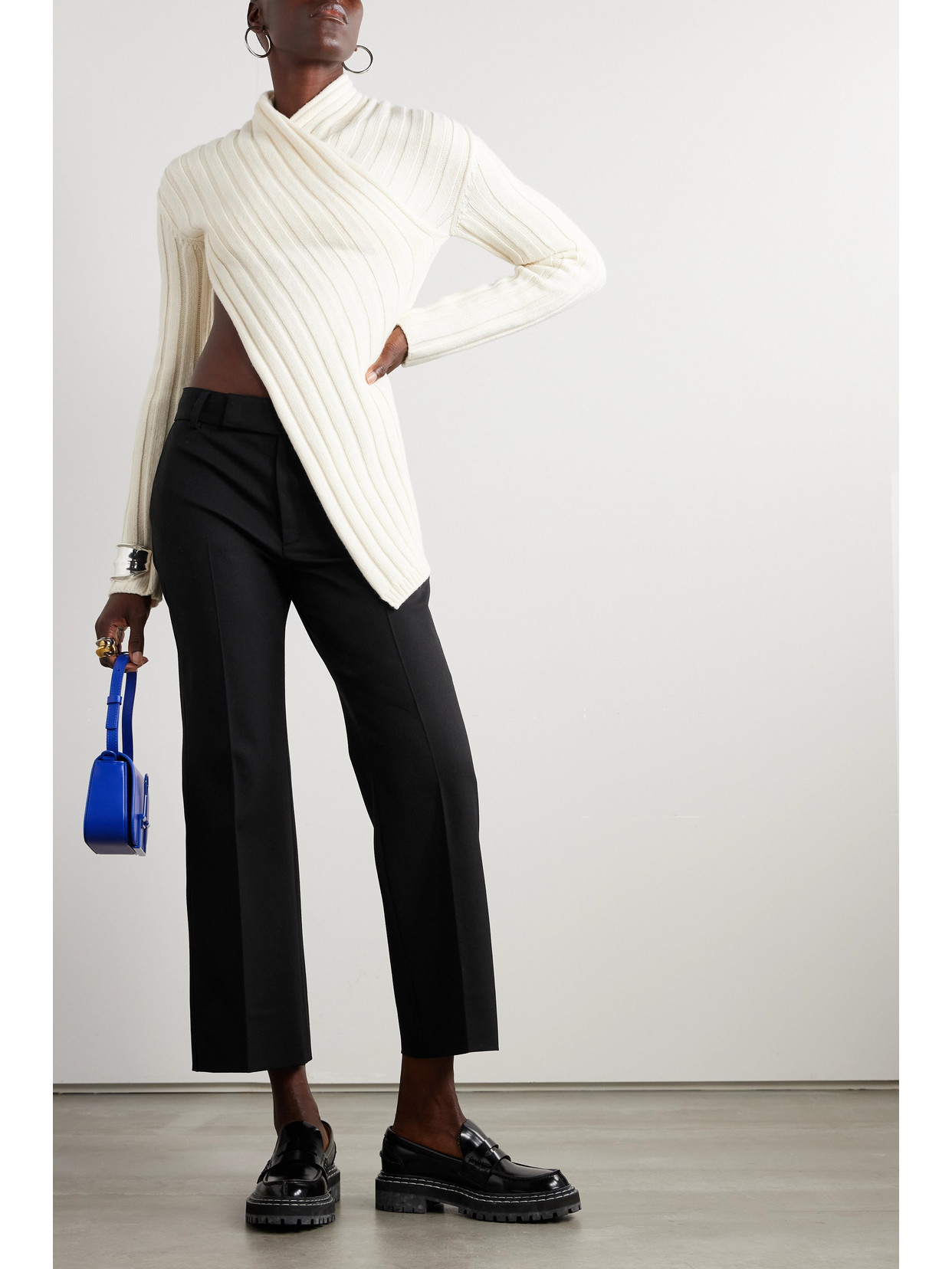 Shop Proenza Schouler Wool-blend Straight-leg Pants In Black