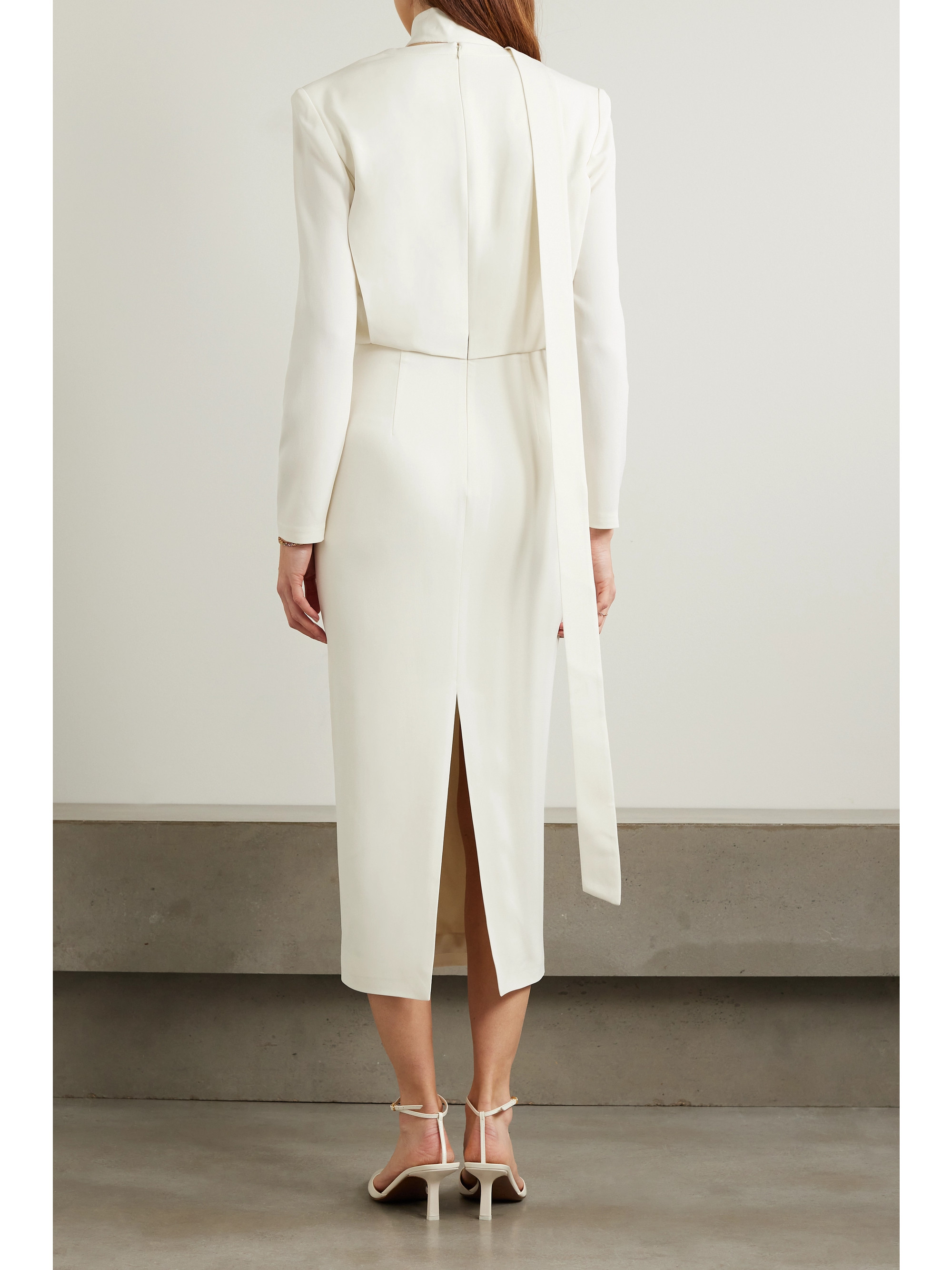 Roland Mouret Tie-detailed cady midi dress thumbnail