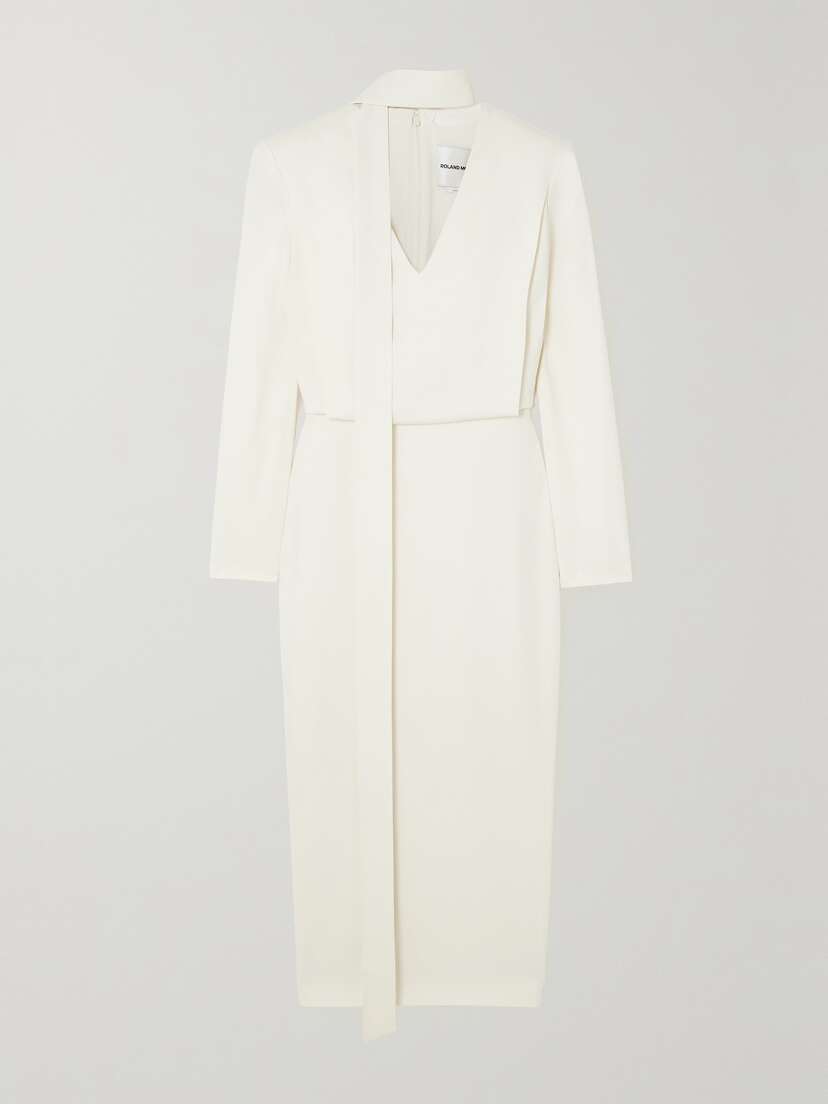 Roland Mouret Tie-detailed Cady Midi Dress