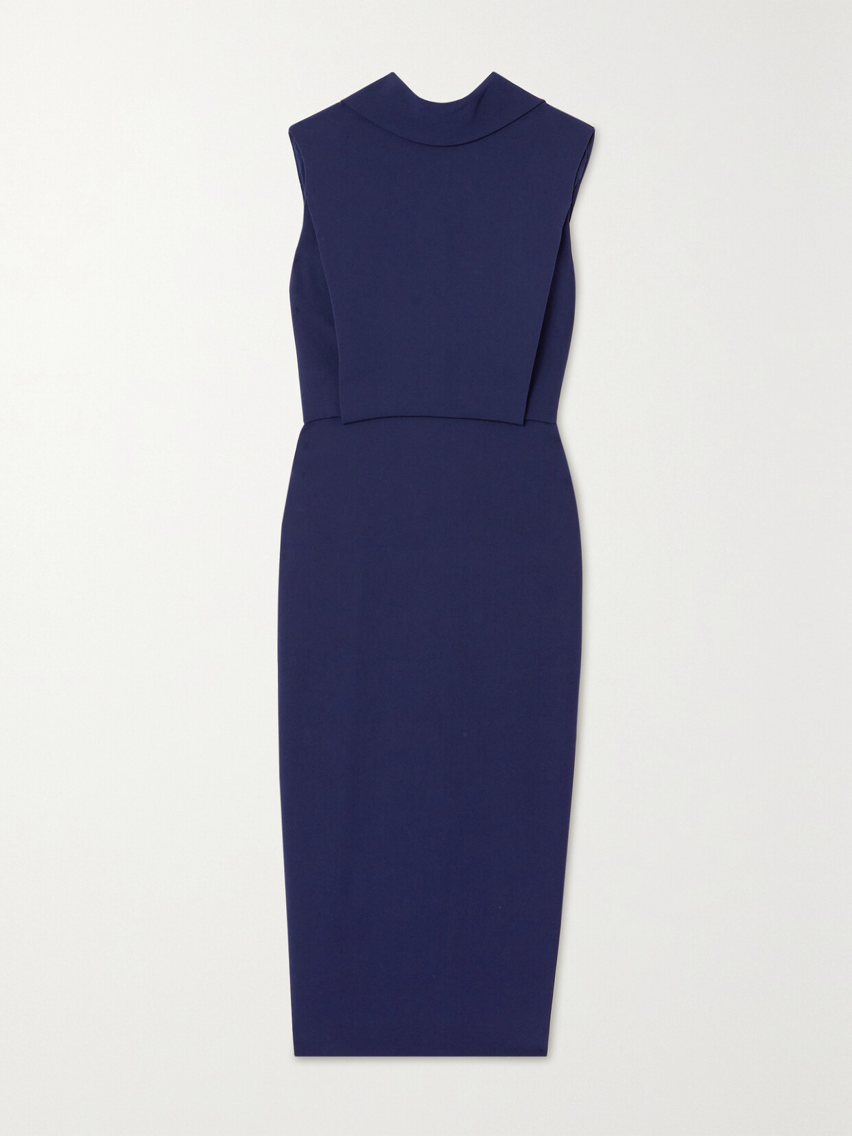 Roland Mouret Draped Cady Midi Dress In Blue