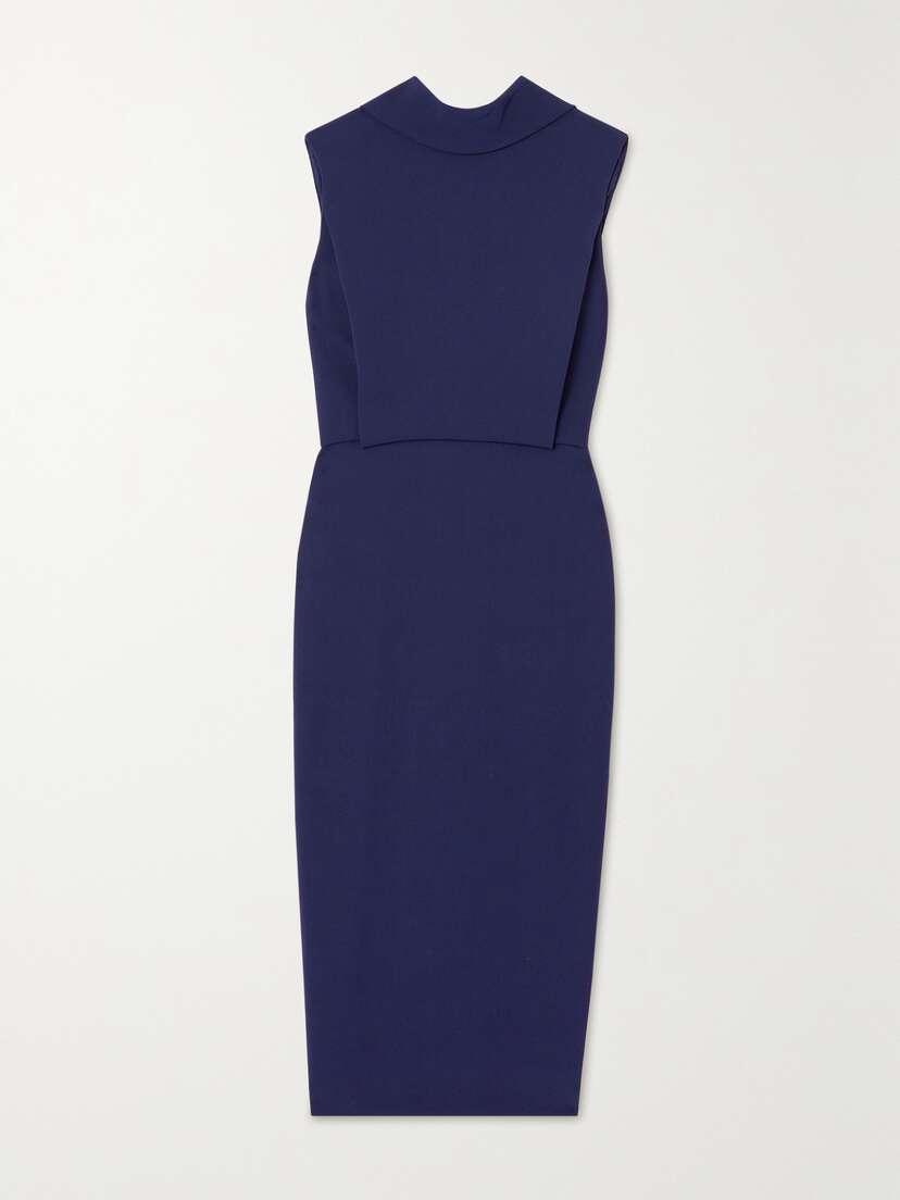 Roland Mouret Draped Cady Midi Dress