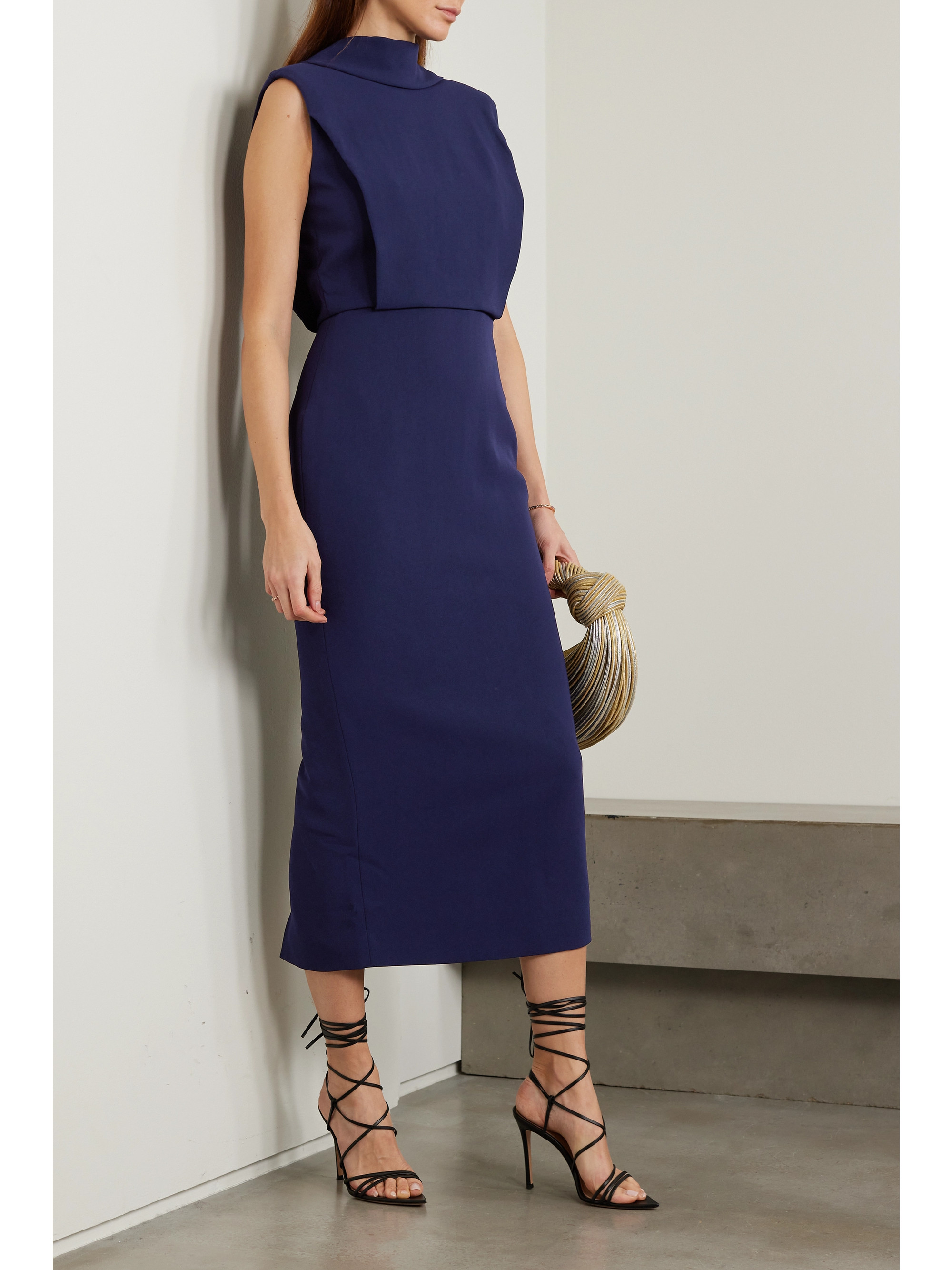 Roland Mouret Draped cady midi dress