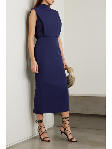 Roland Mouret Draped cady midi dress