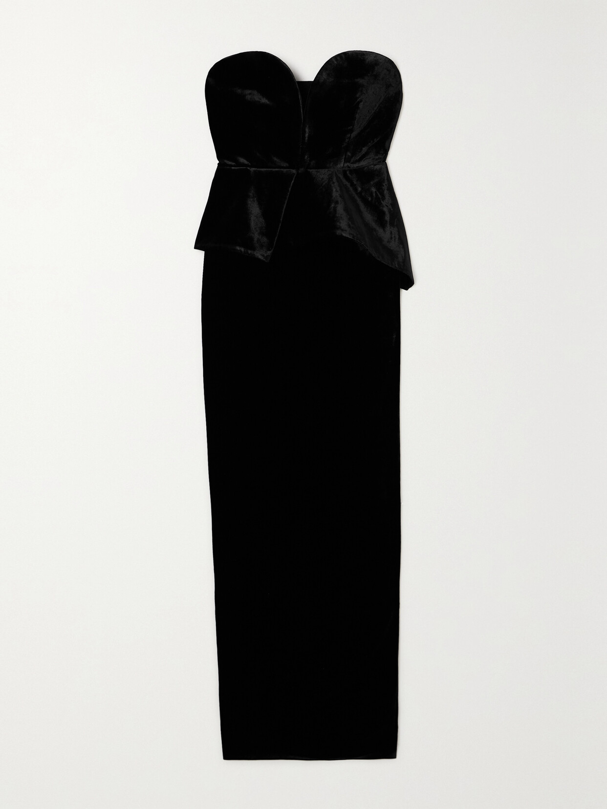 Roland Mouret - Strapless Velvet Peplum Gown - Black