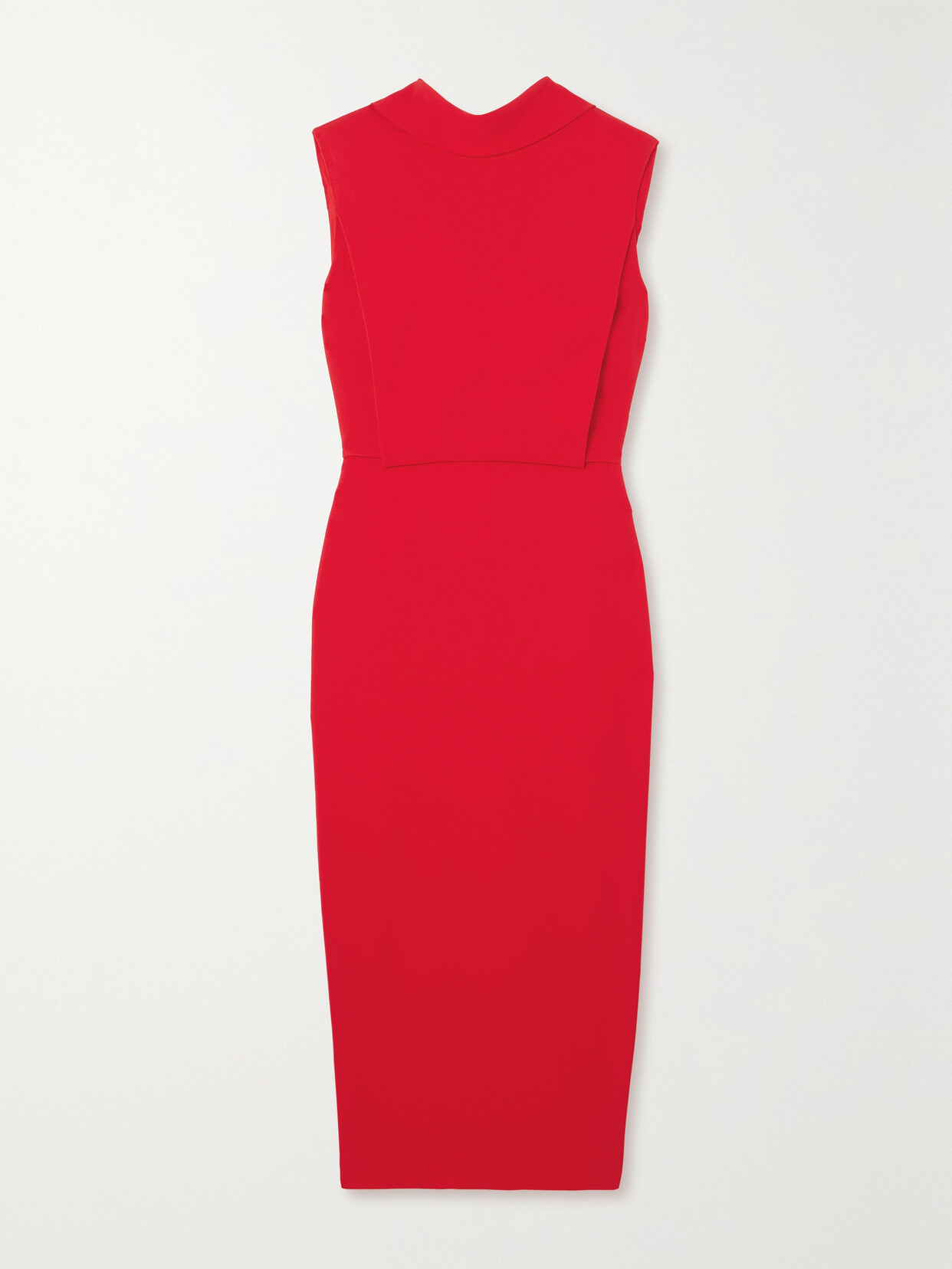 Roland Mouret Draped Cady Midi Dress In Red