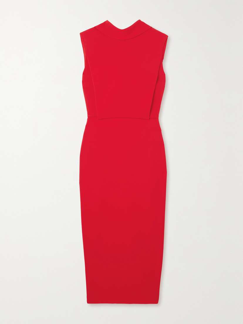 Roland Mouret Draped Cady Midi Dress