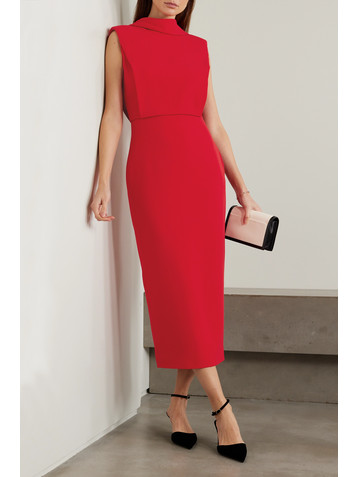 Roland Mouret Draped cady midi dress