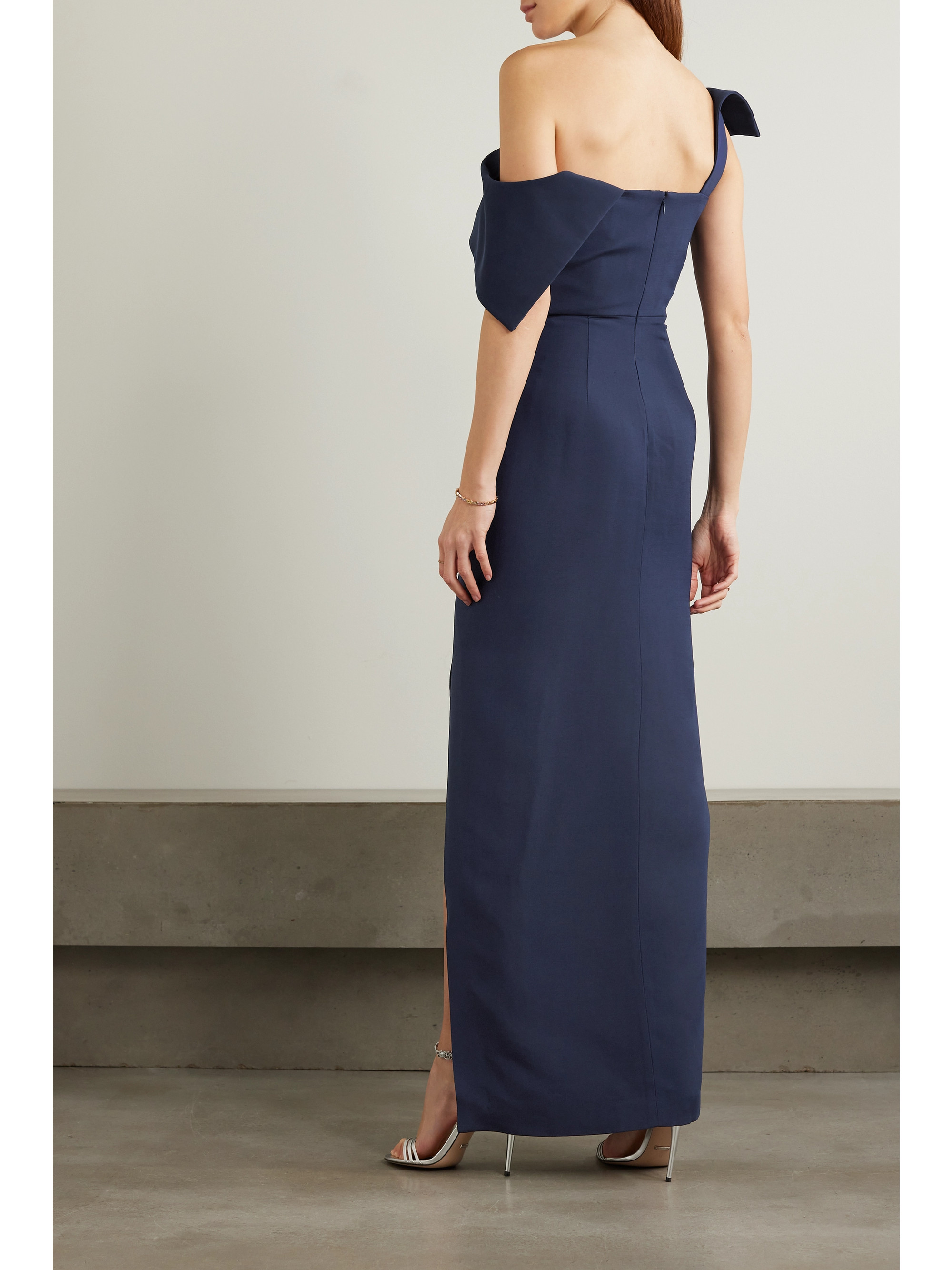 Roland Mouret One-shoulder wool and silk-blend gown