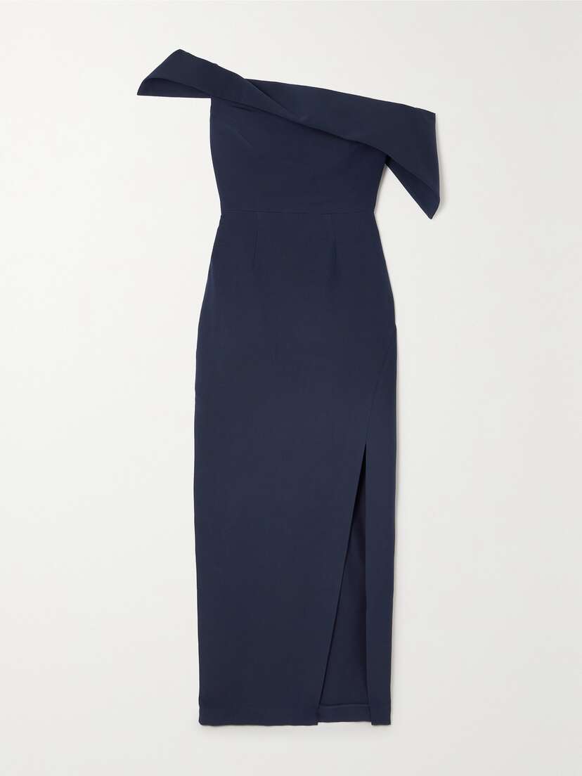 Roland Mouret One-shoulder Wool And Silk-blend Gown