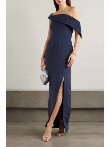 Roland Mouret One-shoulder wool and silk-blend gown
