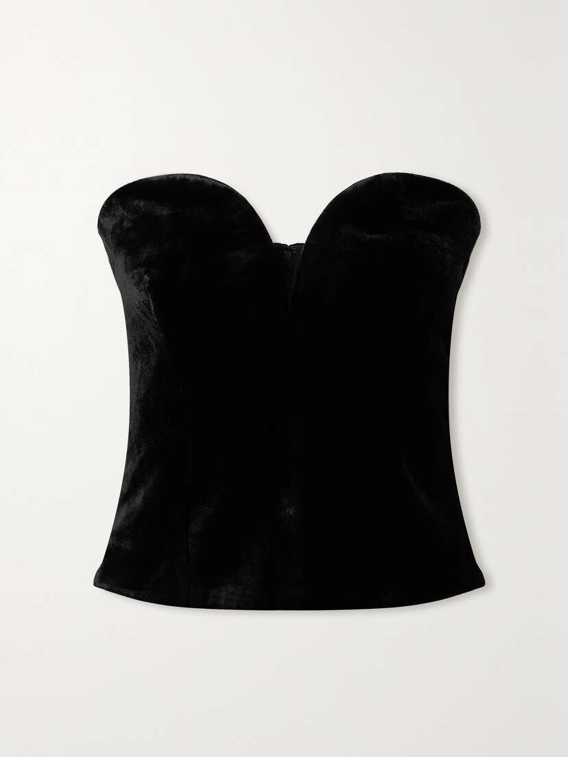 Roland Mouret Strapless Velvet Top - UK 16