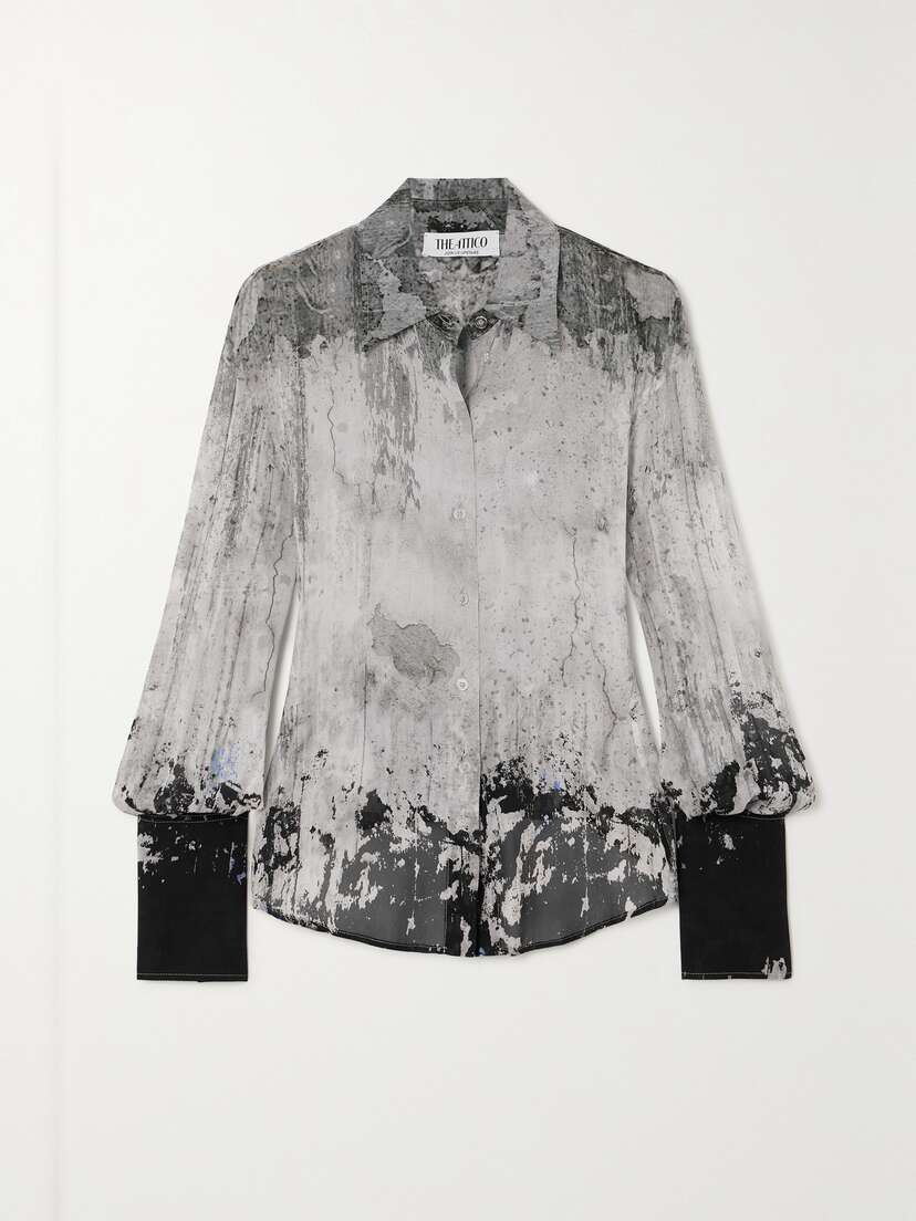 The Attico Lily Printed Georgette Shirt