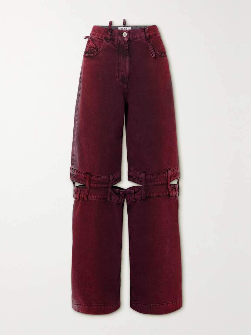 The Attico Ashton Cutout Mid-rise Wide-leg Jeans