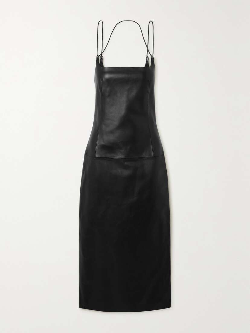 The Attico Leather Midi Dress