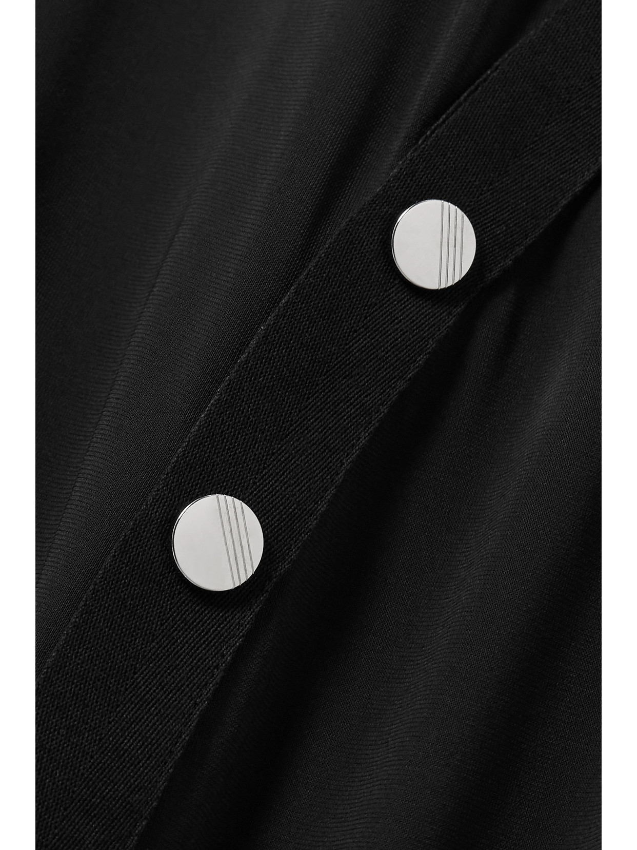 Attico Black Midi Dress With Snap Buttons