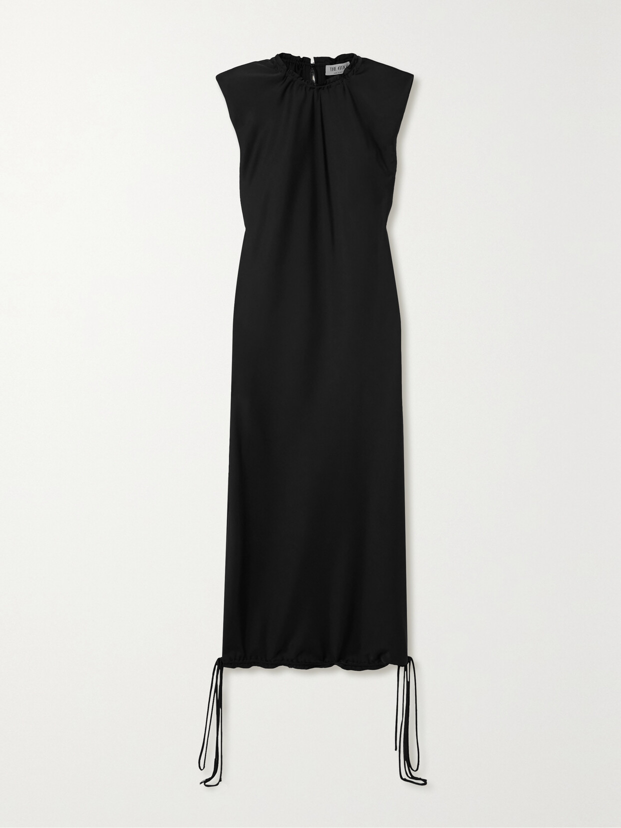 The Attico - Gathered Jersey Midi Dress - Black