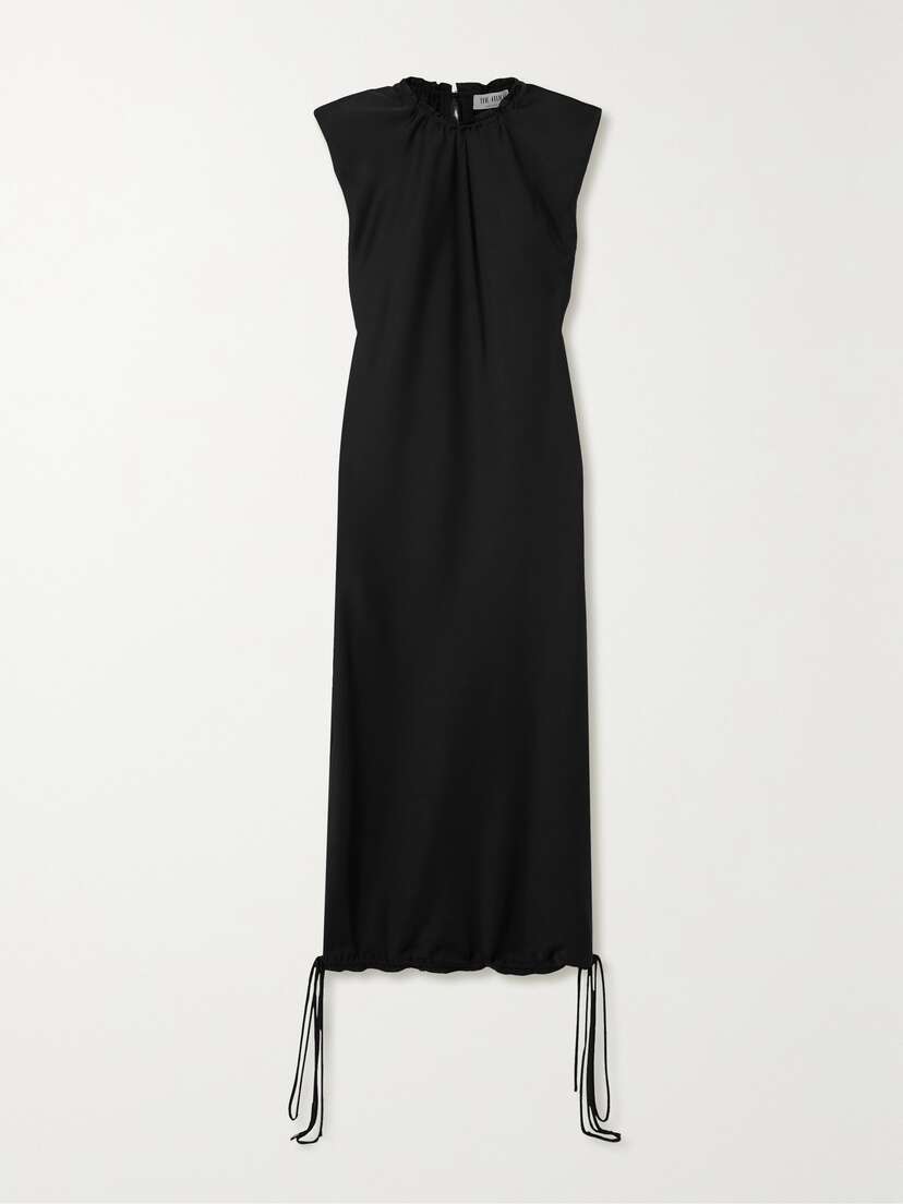 The Attico Gathered Jersey Midi Dress